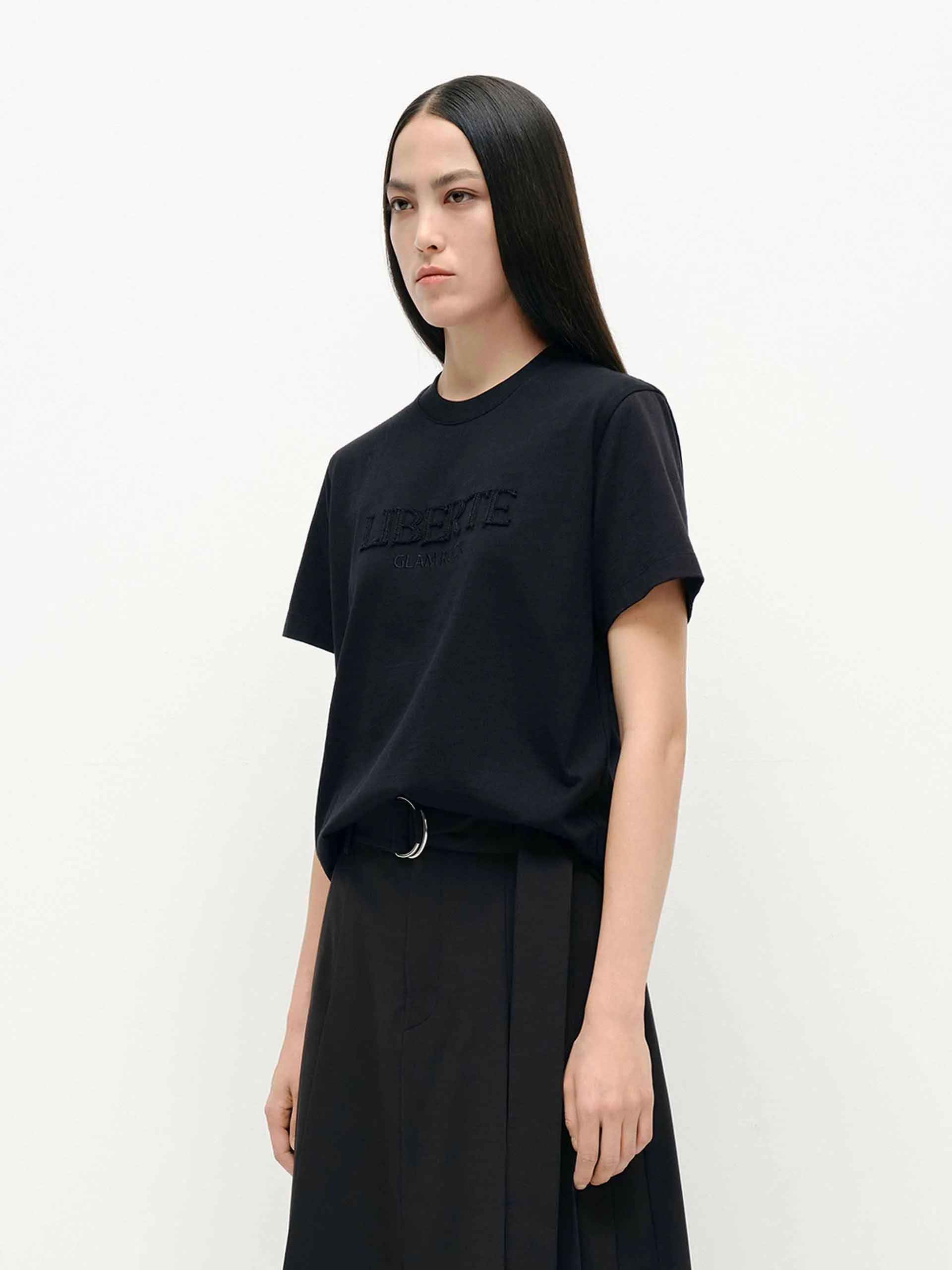 Front Letter Cotton T-shirt sold by Mo&Co product image thumbnail 4