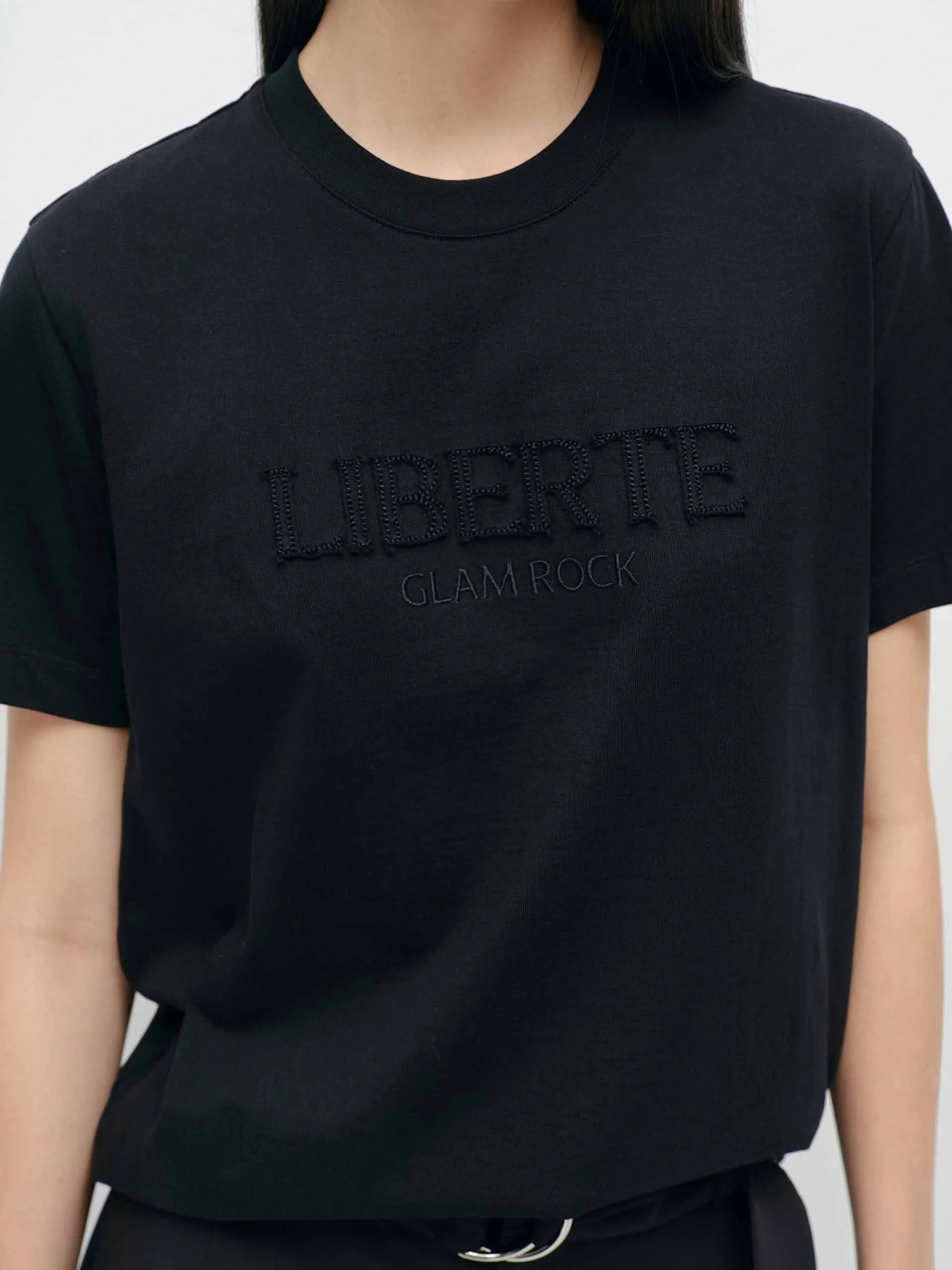 Front Letter Cotton T-shirt sold by Mo&Co product image thumbnail 3