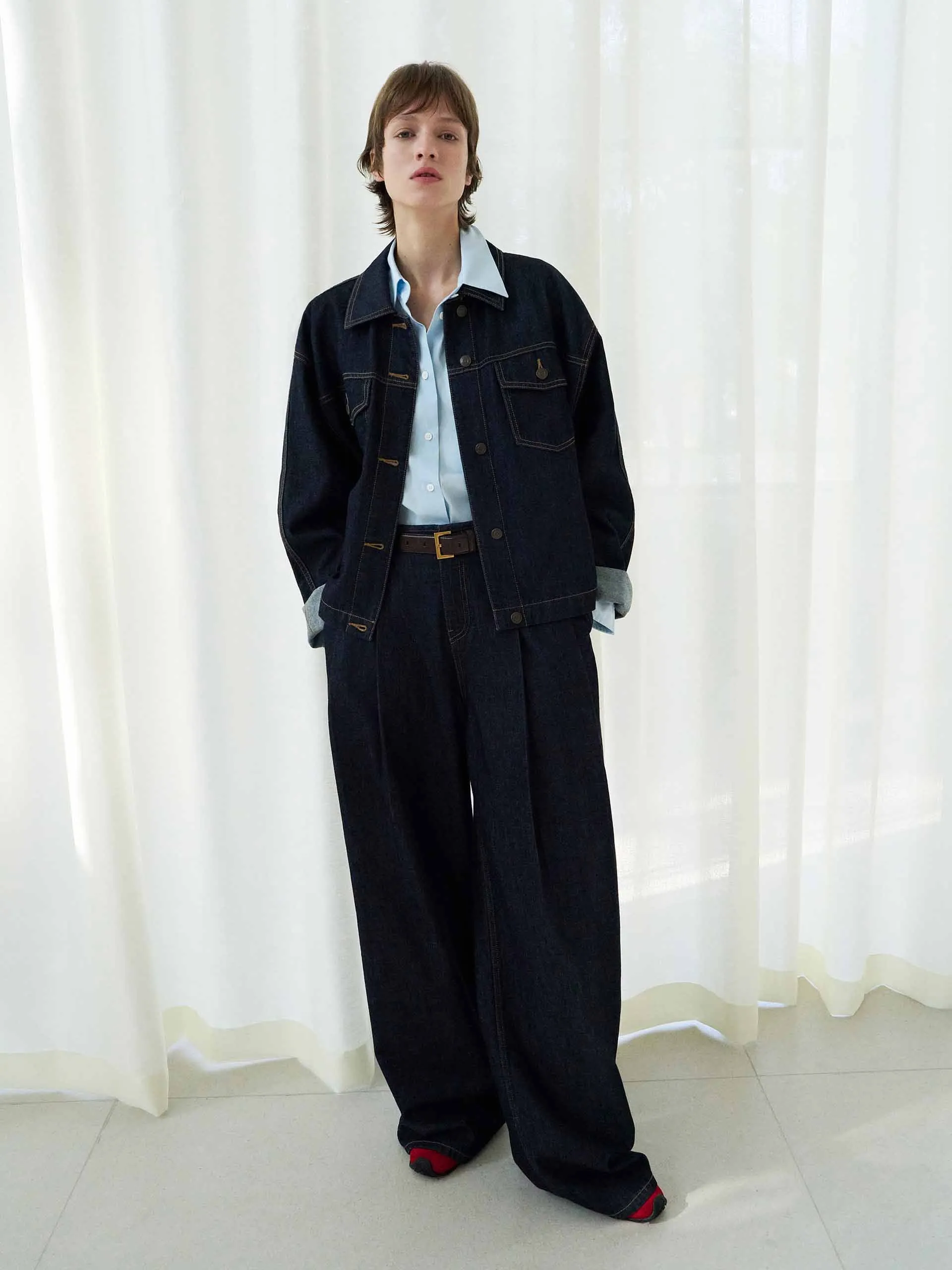 Front Pleated Straight Jeans sold by Mo&Co product image thumbnail 2