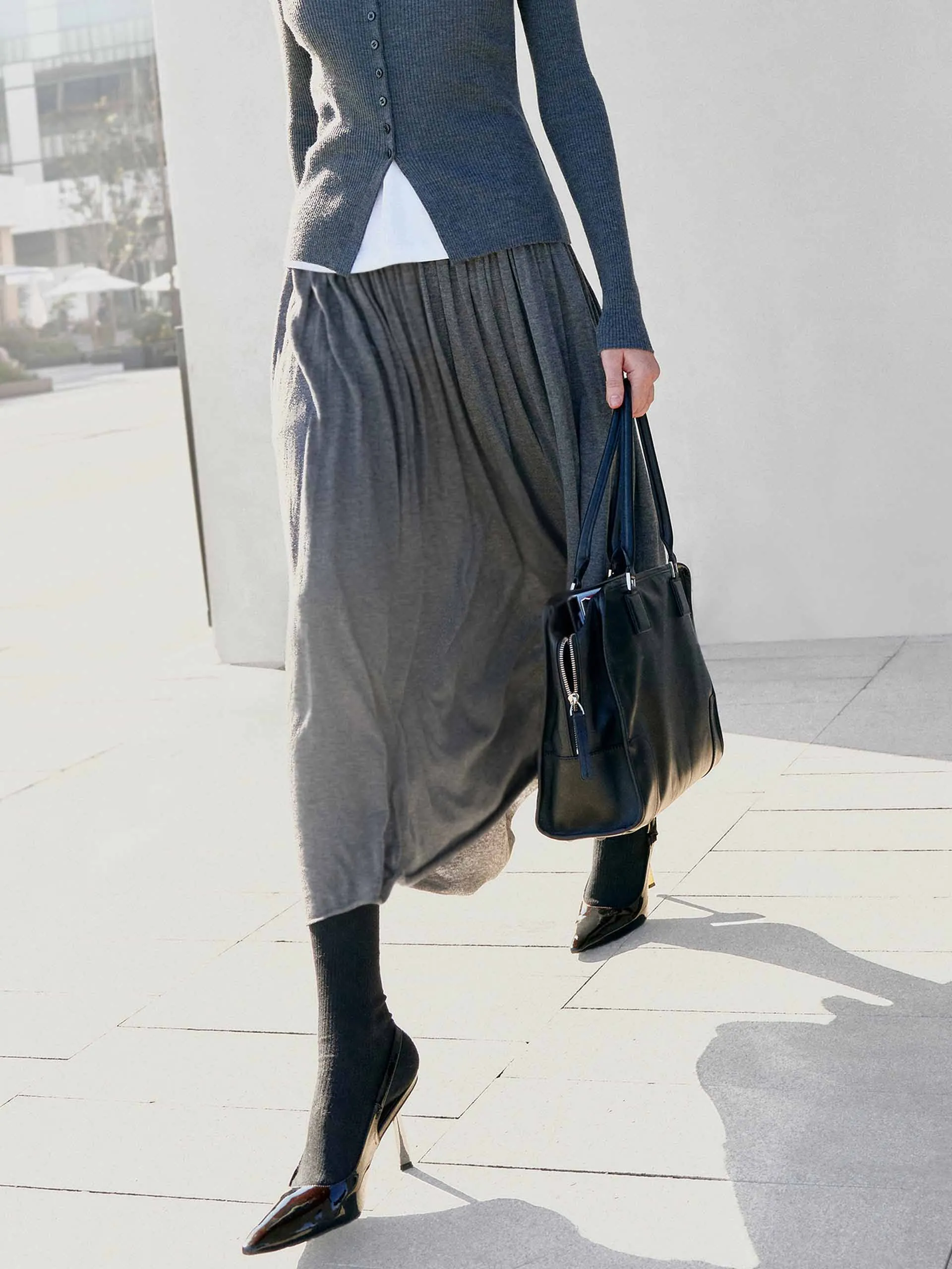 Wide Waist Pleated Skirt sold by Mo&Co product image thumbnail 5