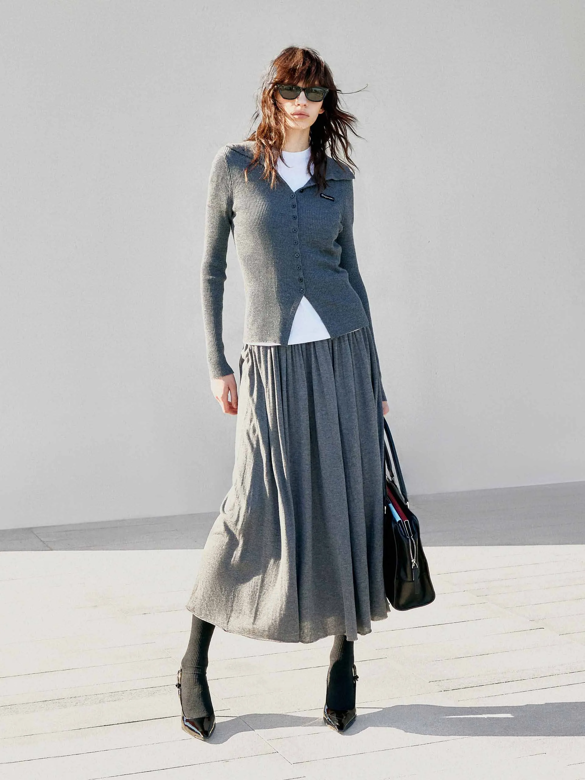 Wide Waist Pleated Skirt sold by Mo&Co product image thumbnail 2