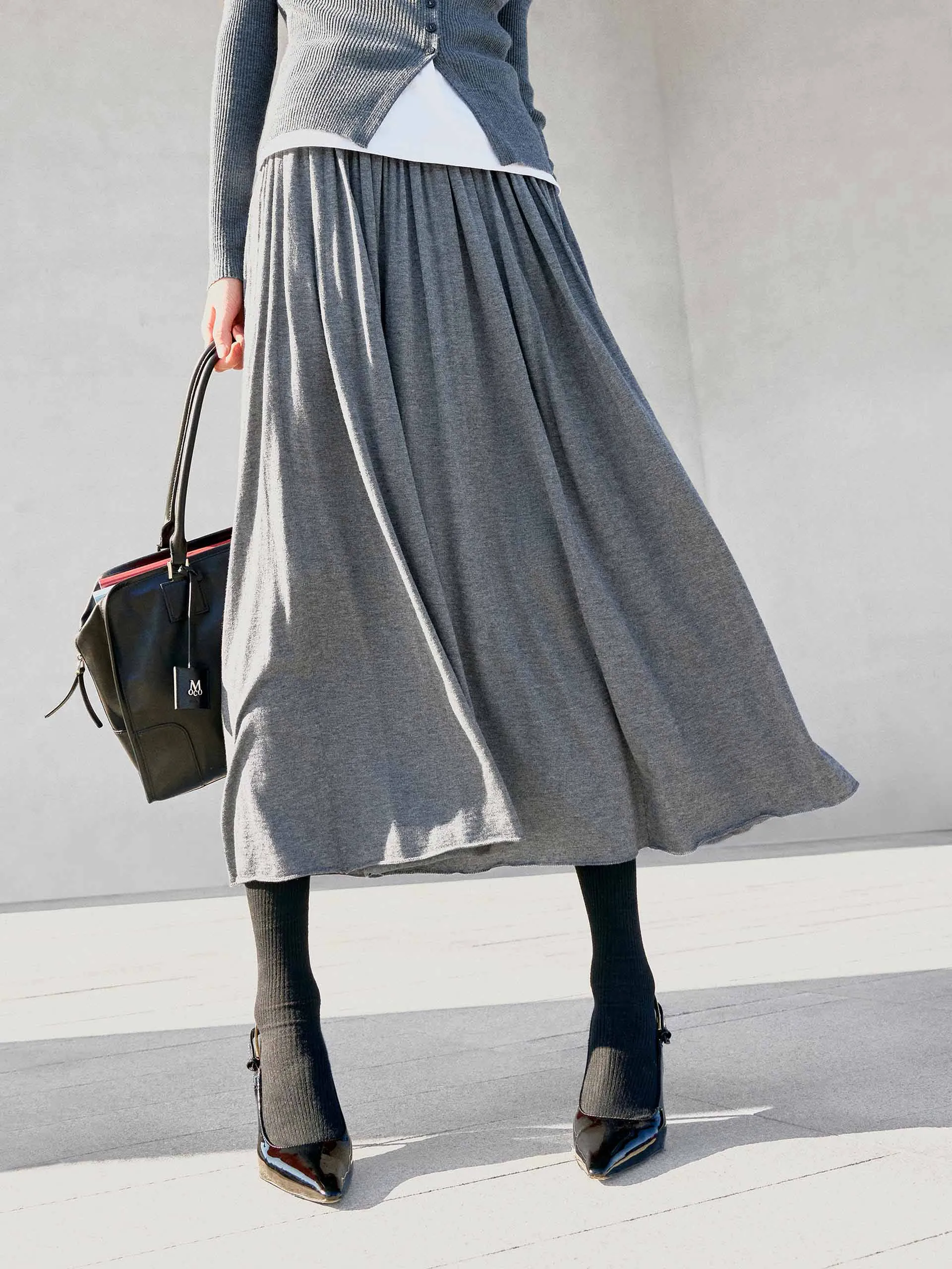 Wide Waist Pleated Skirt sold by Mo&Co product image thumbnail 4