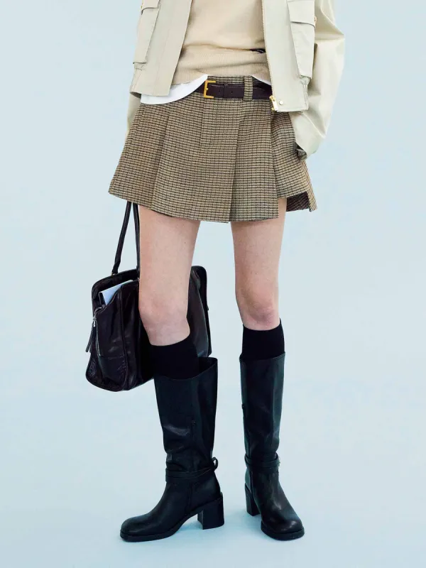 Linen Blend Pleated Skort sold by Mo&Co