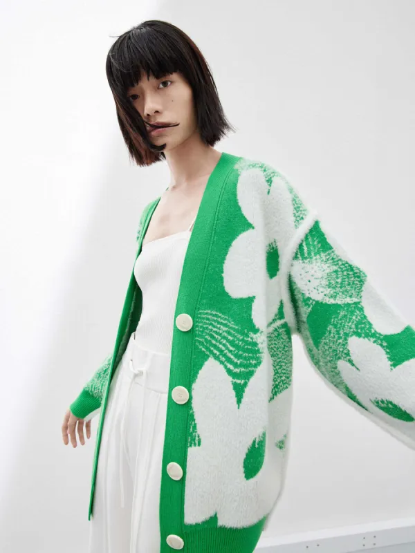 Oversize Floral Pattern Cardigan sold by Mo&Co