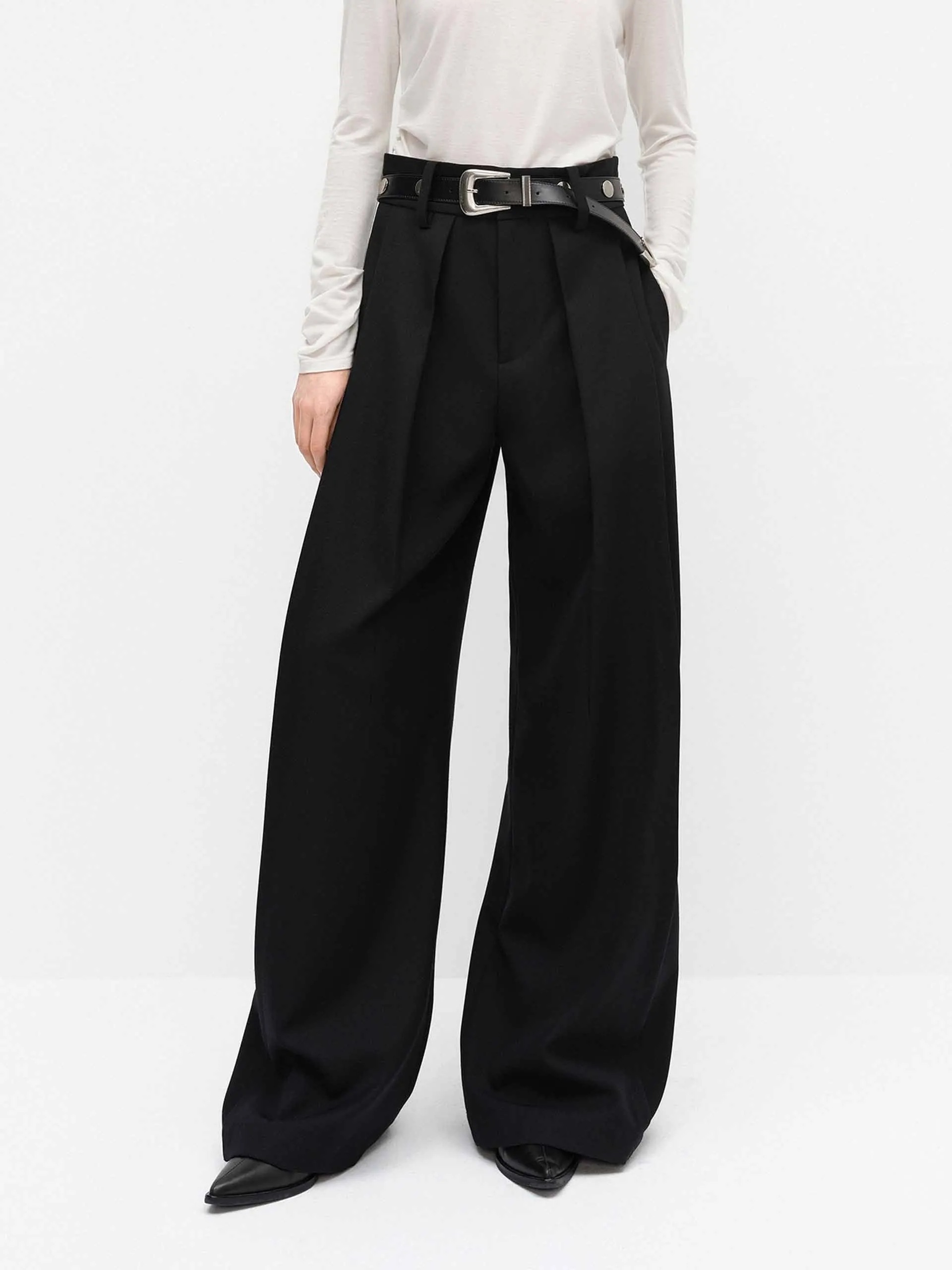 Relaxed Wide Leg Pants sold by Mo&Co