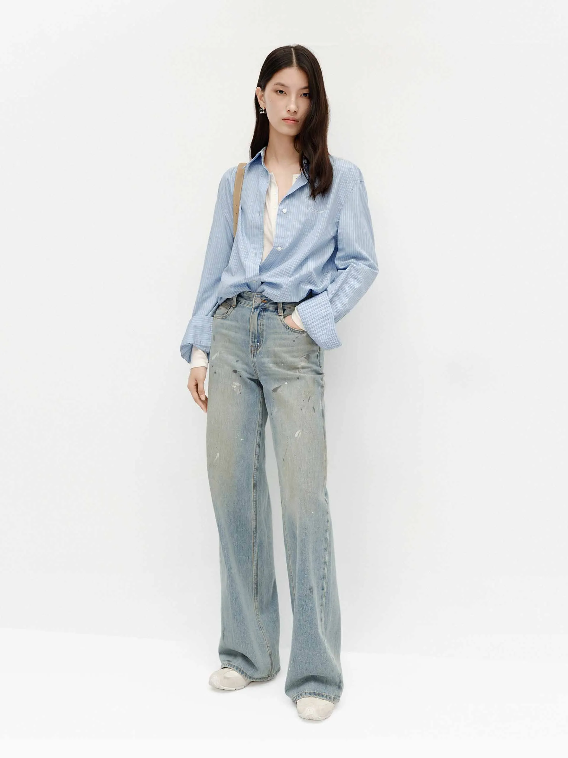 Pinstriped Cotton Shirt sold by Mo&Co product image thumbnail 2