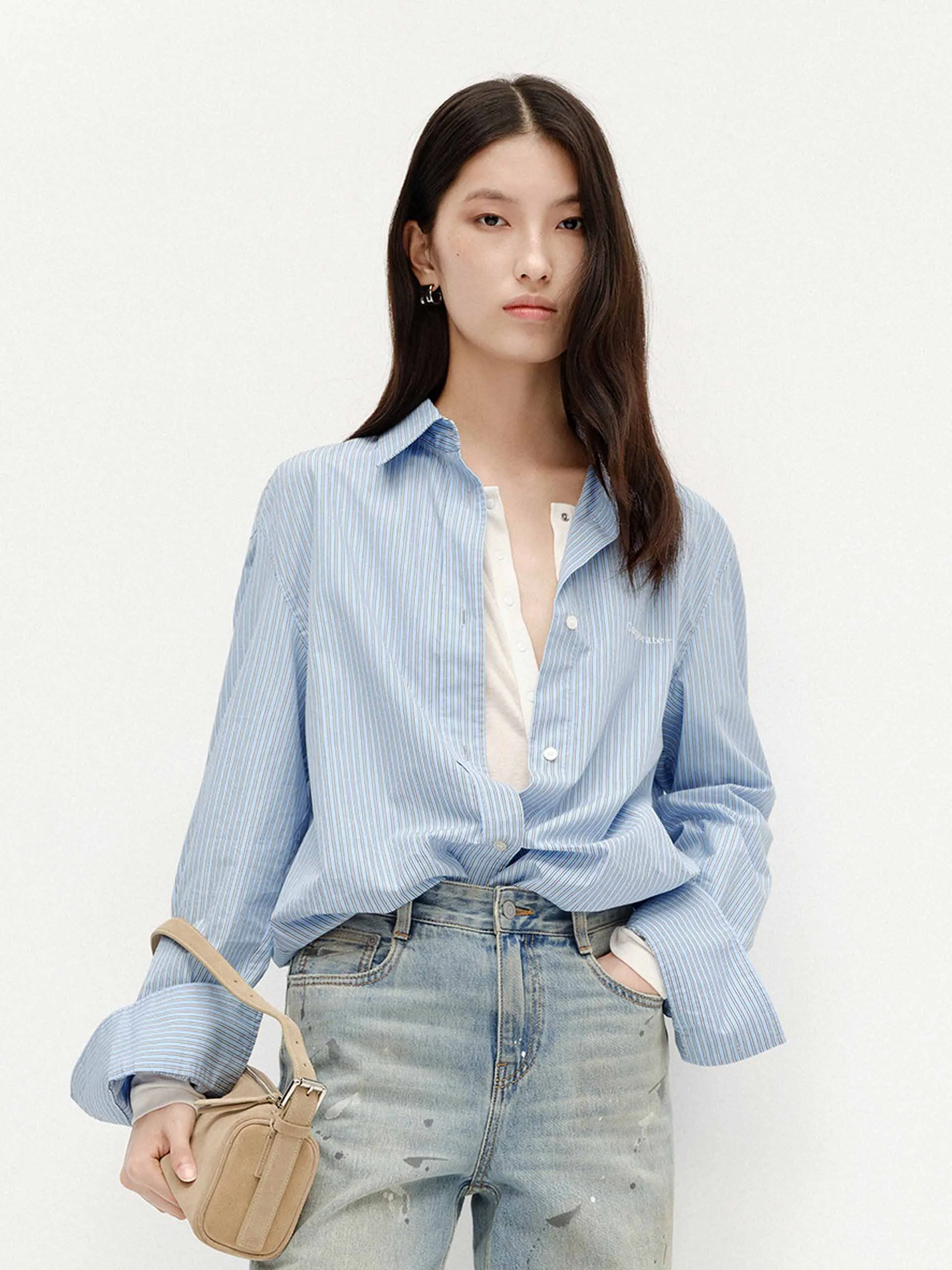 Pinstriped Cotton Shirt sold by Mo&Co product image thumbnail 3