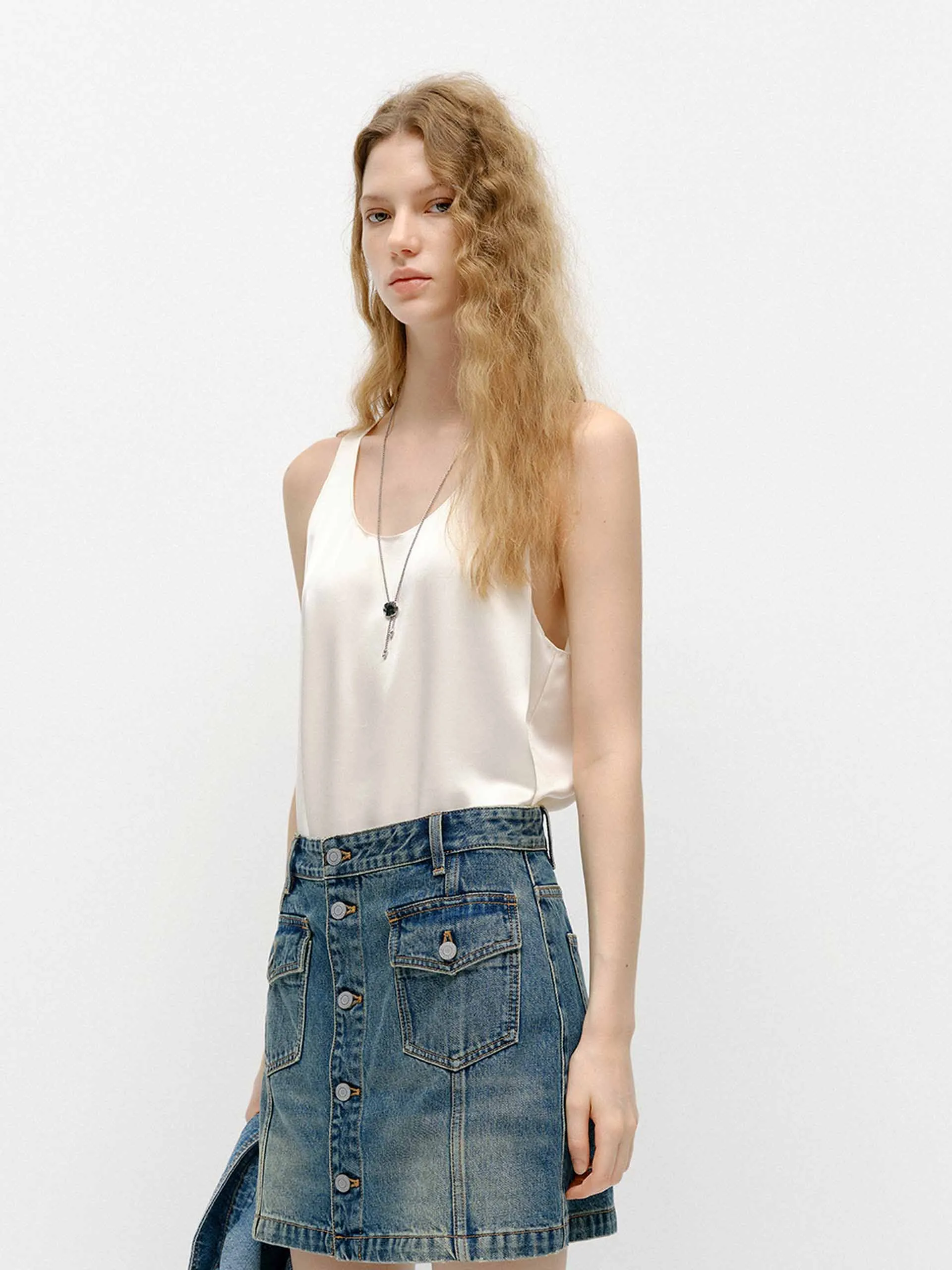 Soft Satin Tank Top sold by Mo&Co product image thumbnail 3