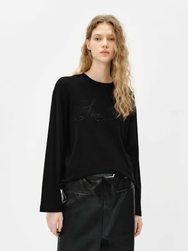 Loose Letter Print T-shirt sold by Mo&Co