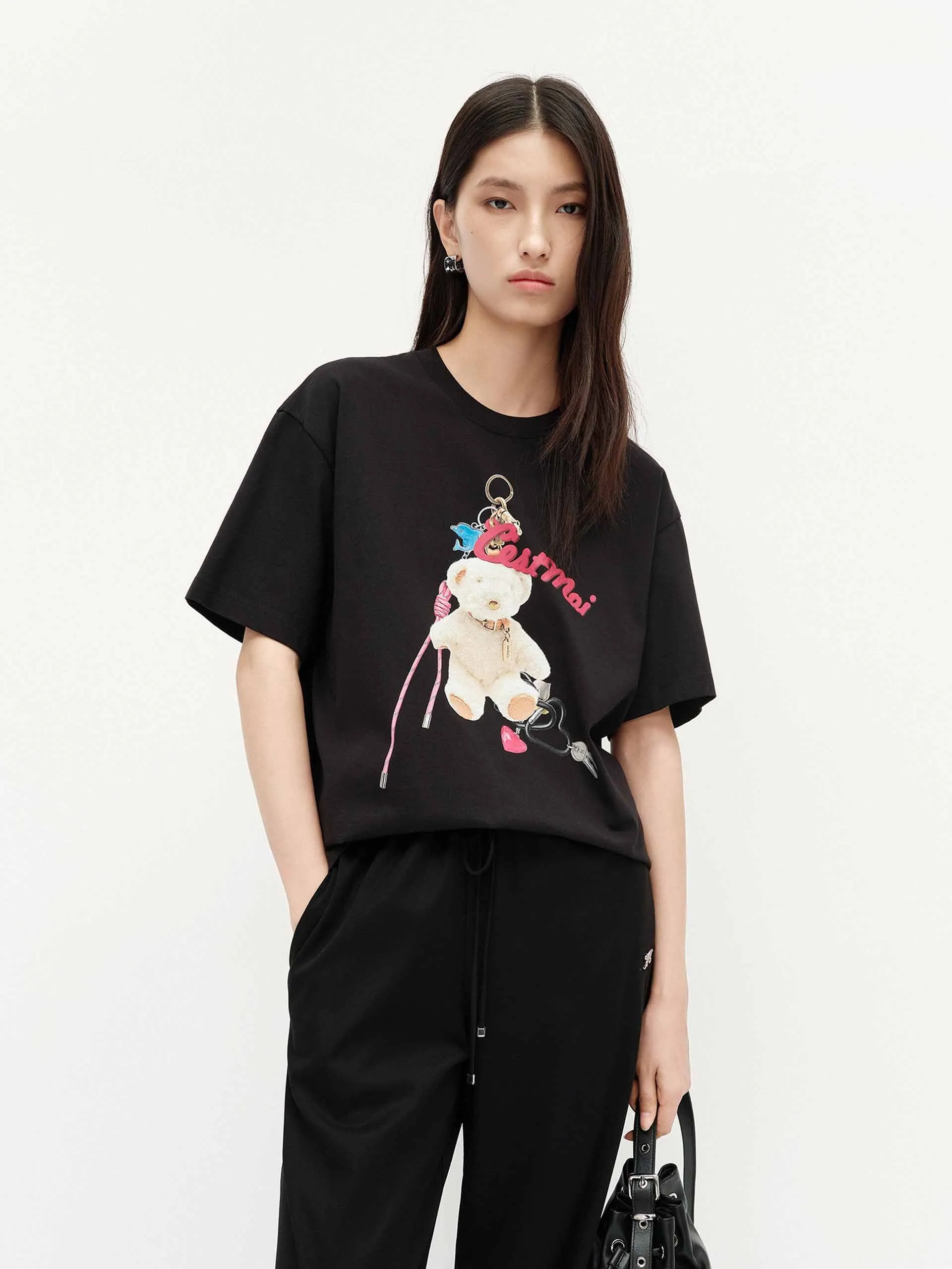 Front Bear Print Cotton T-shirt sold by Mo&Co product image thumbnail 5