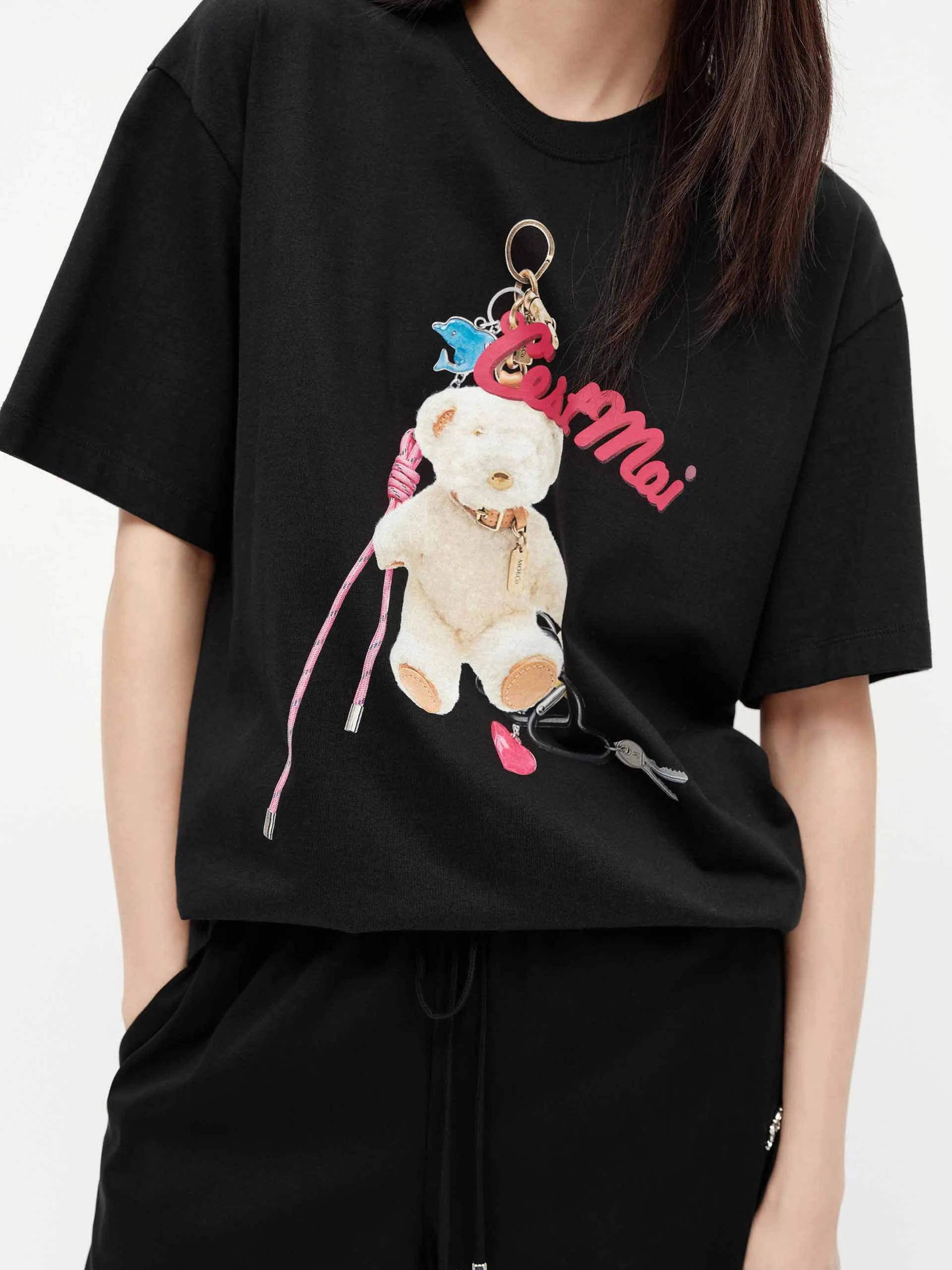 Front Bear Print Cotton T-shirt sold by Mo&Co product image thumbnail 4