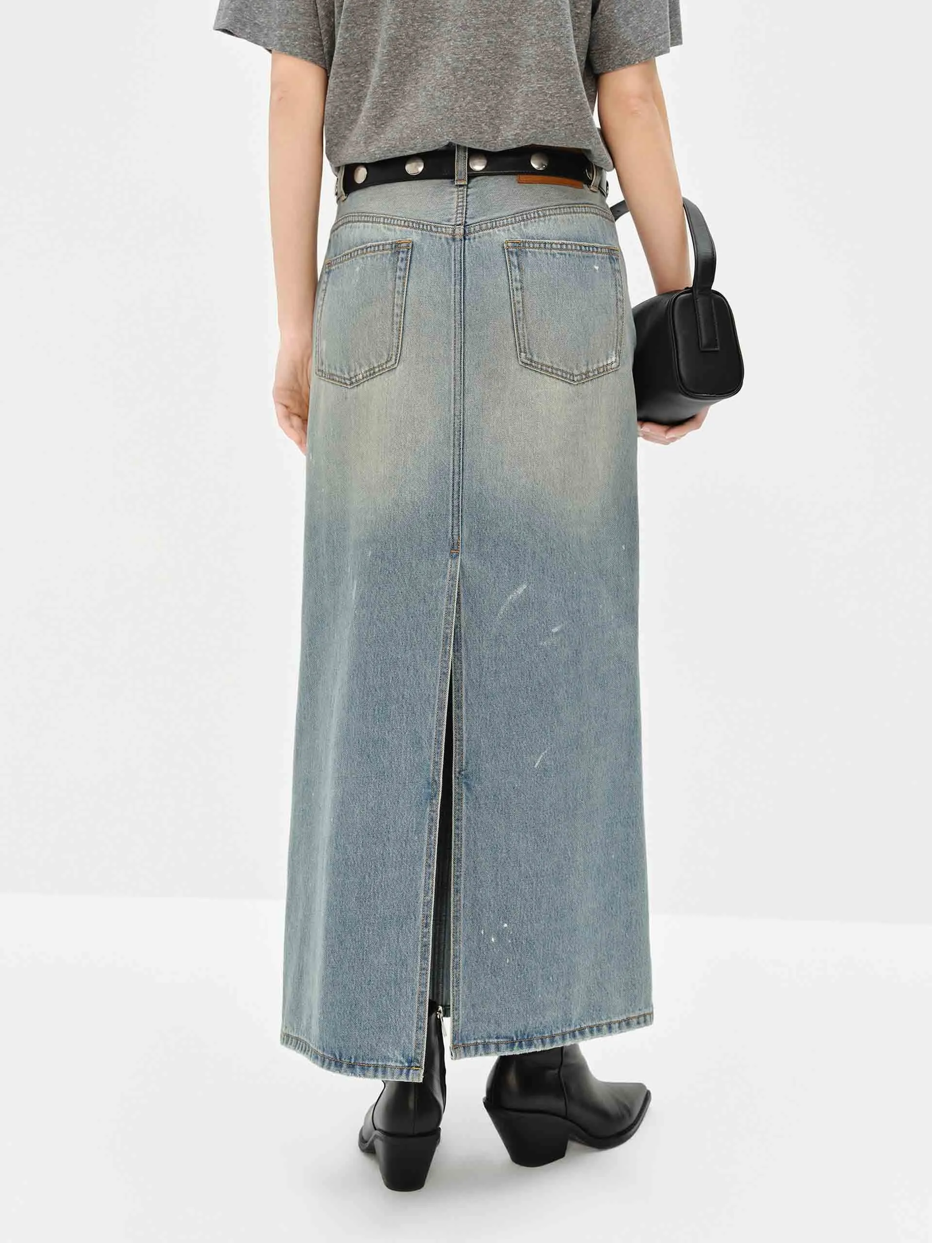 Splash Details Denim Skirt sold by Mo&Co product image thumbnail 3