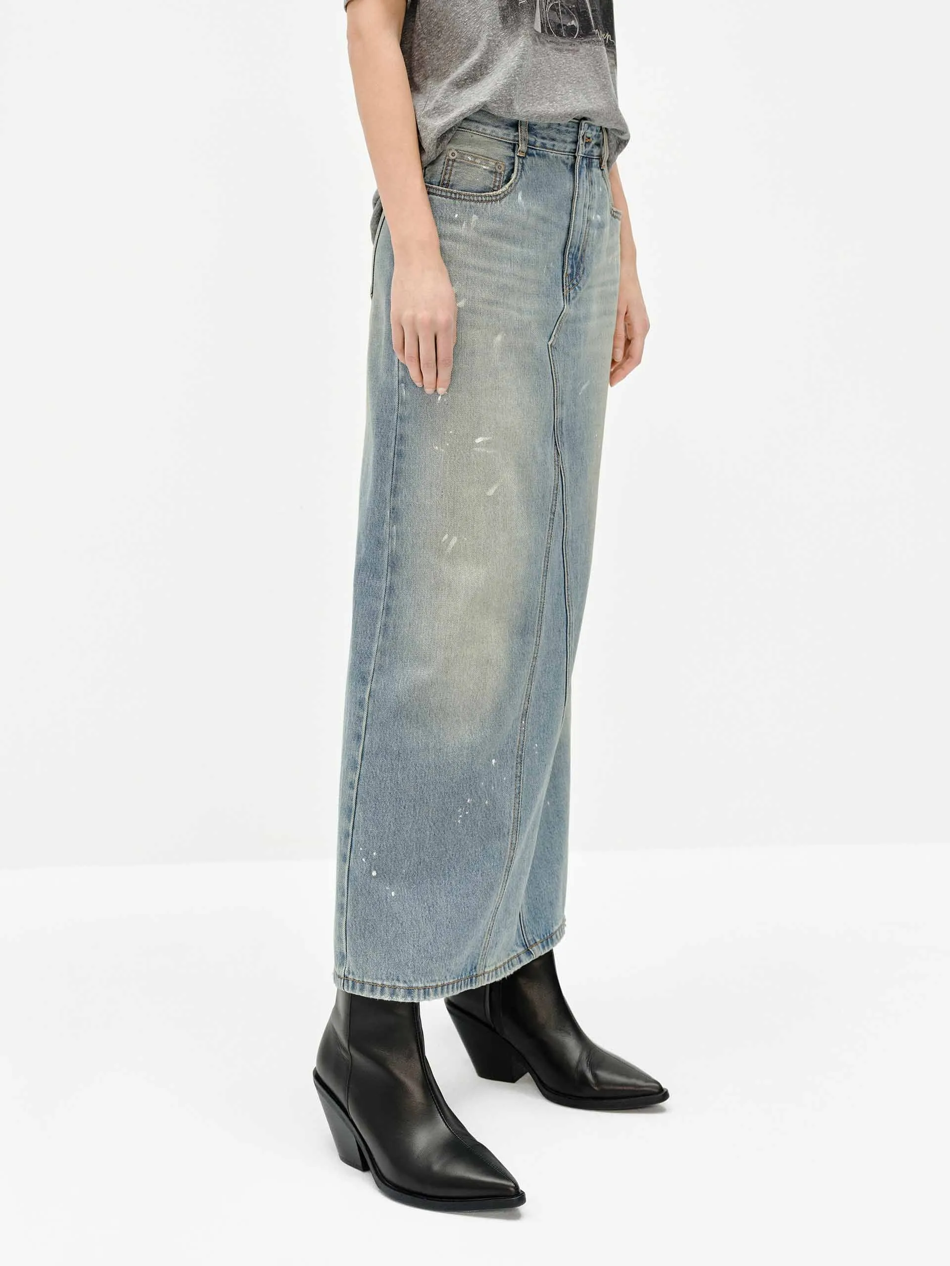 Splash Details Denim Skirt sold by Mo&Co product image thumbnail 5