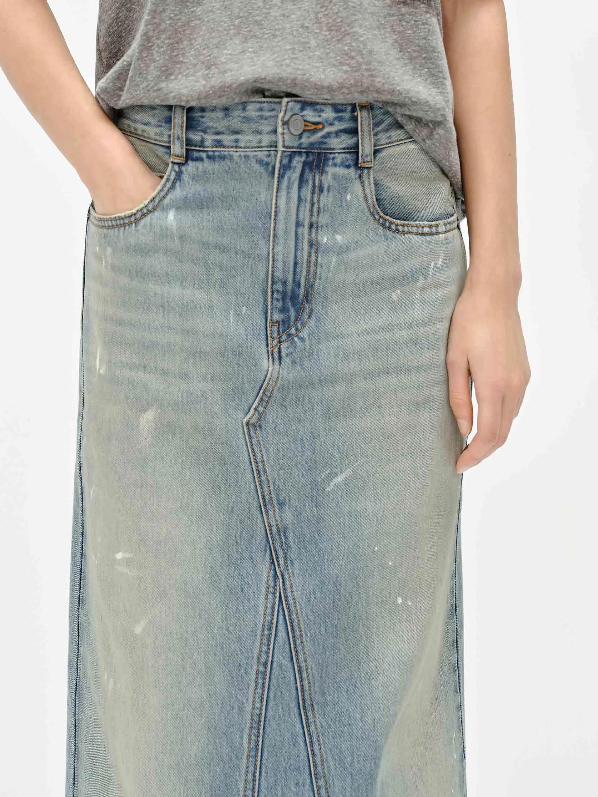 Splash Details Denim Skirt sold by Mo&Co product image thumbnail 4