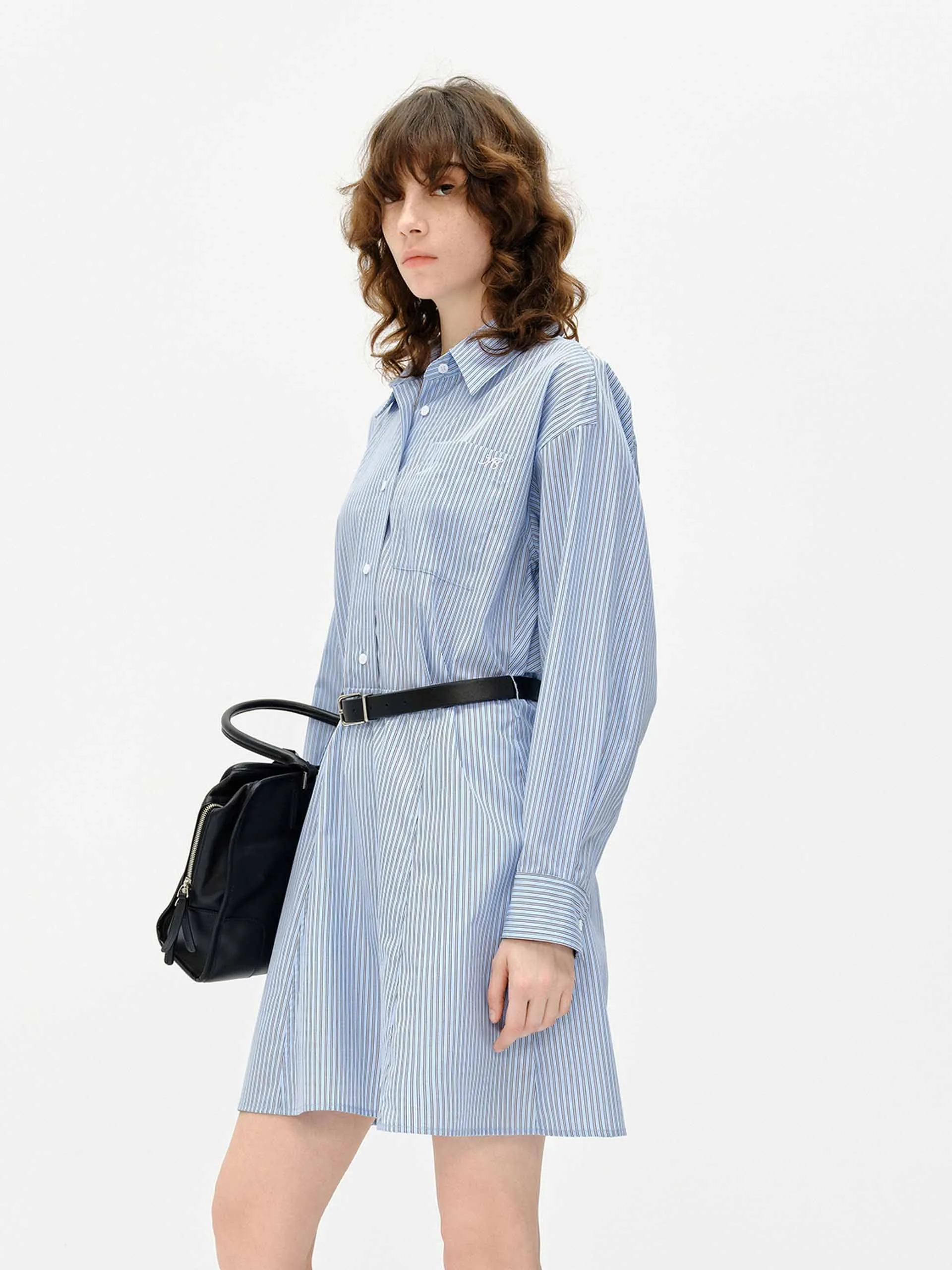 Pinstripe Shirt Dress sold by Mo&Co product image thumbnail 5