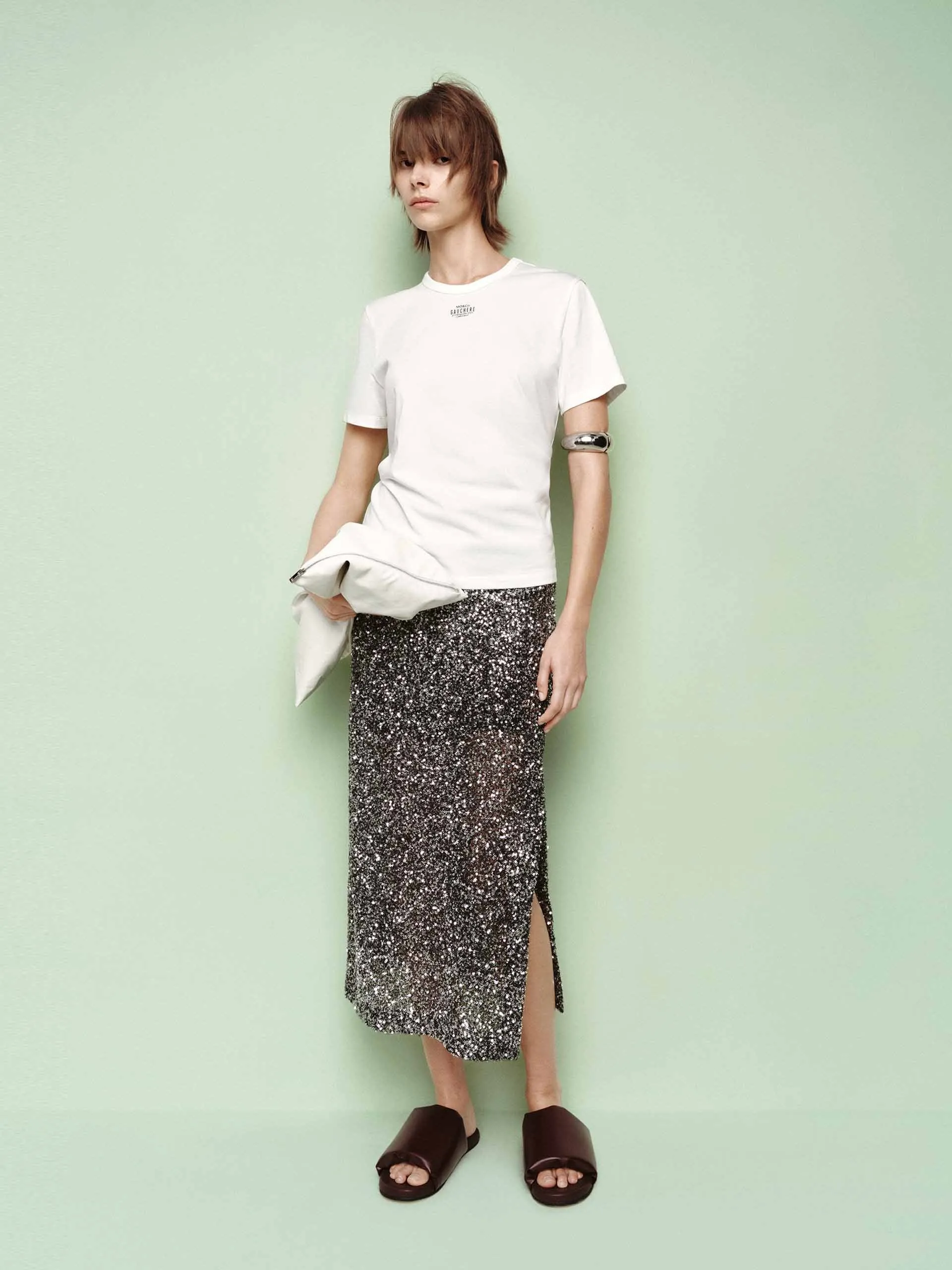 Straight Sequin Midi Skirt sold by Mo&Co product image thumbnail 2