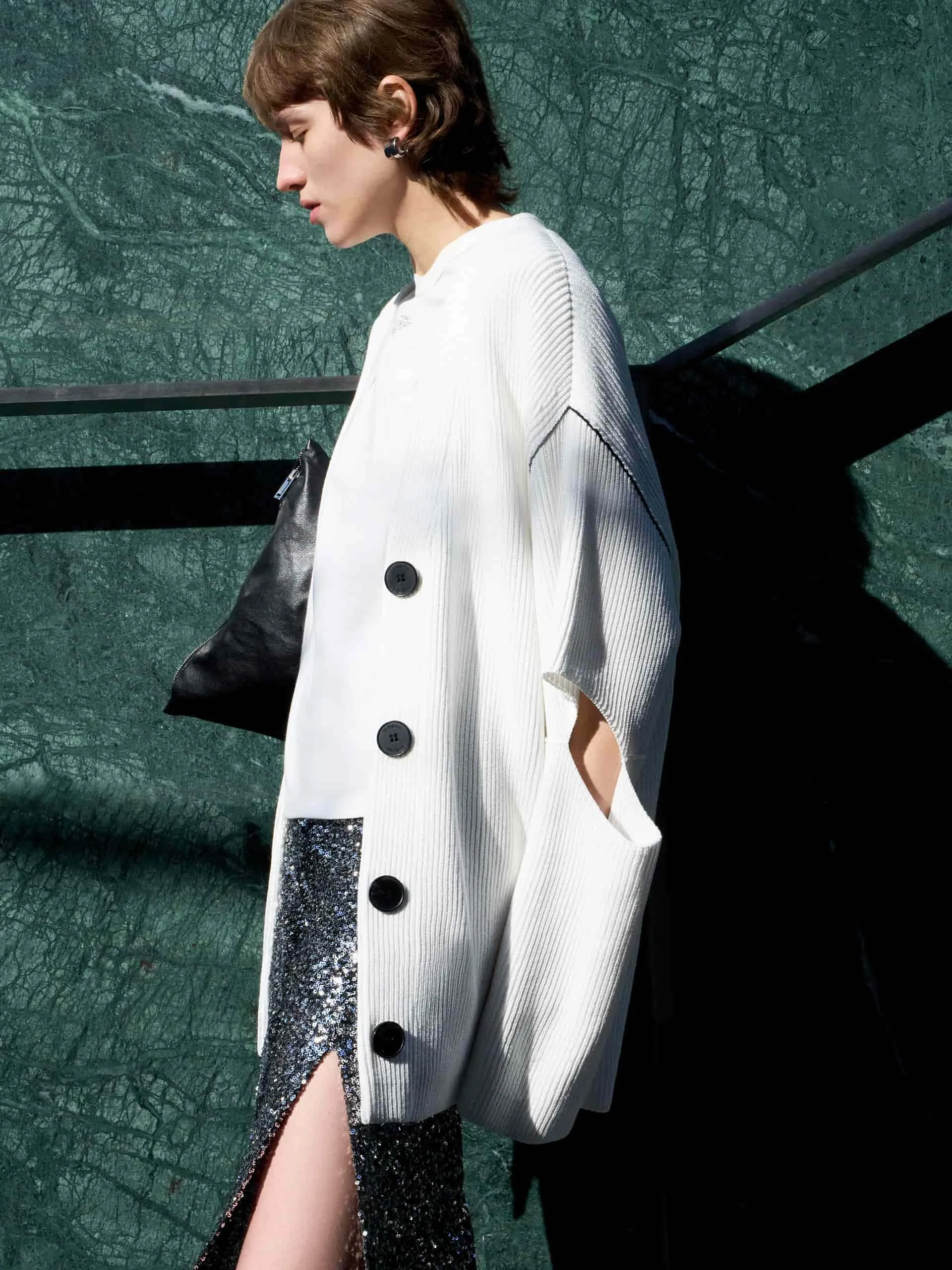 Loose Cutout Sleeve Cardigan sold by Mo&Co product image thumbnail 2