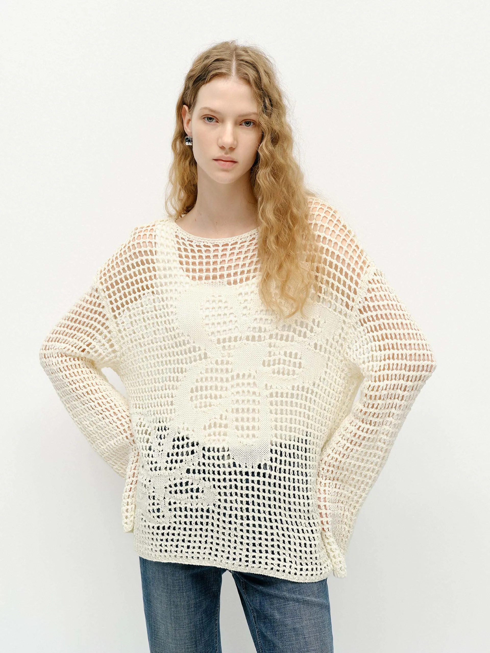 Crochet Cotton Sweater sold by Mo&Co