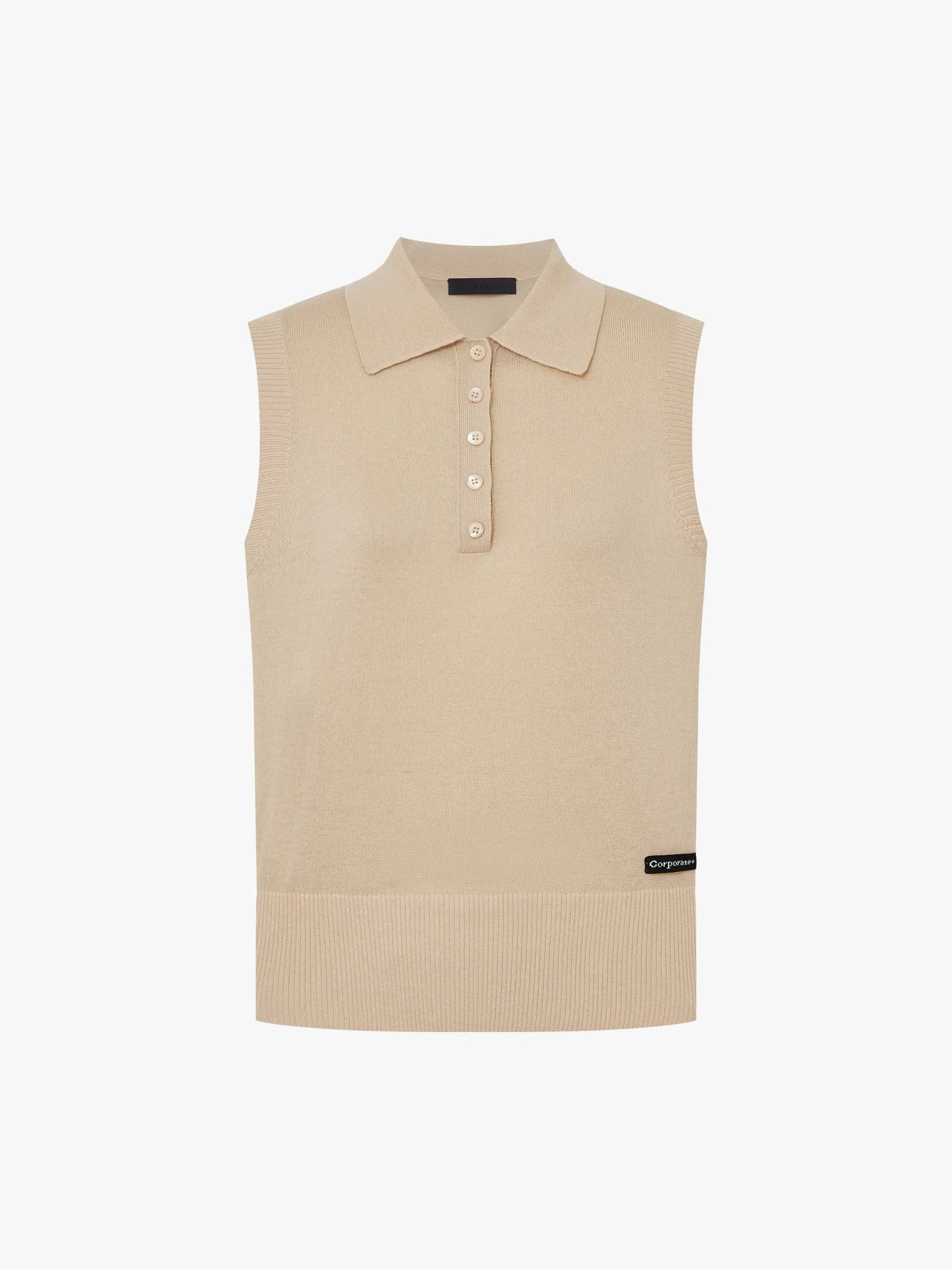 Lapel Collar Wool Knit Vest sold by Mo&Co product image thumbnail 5