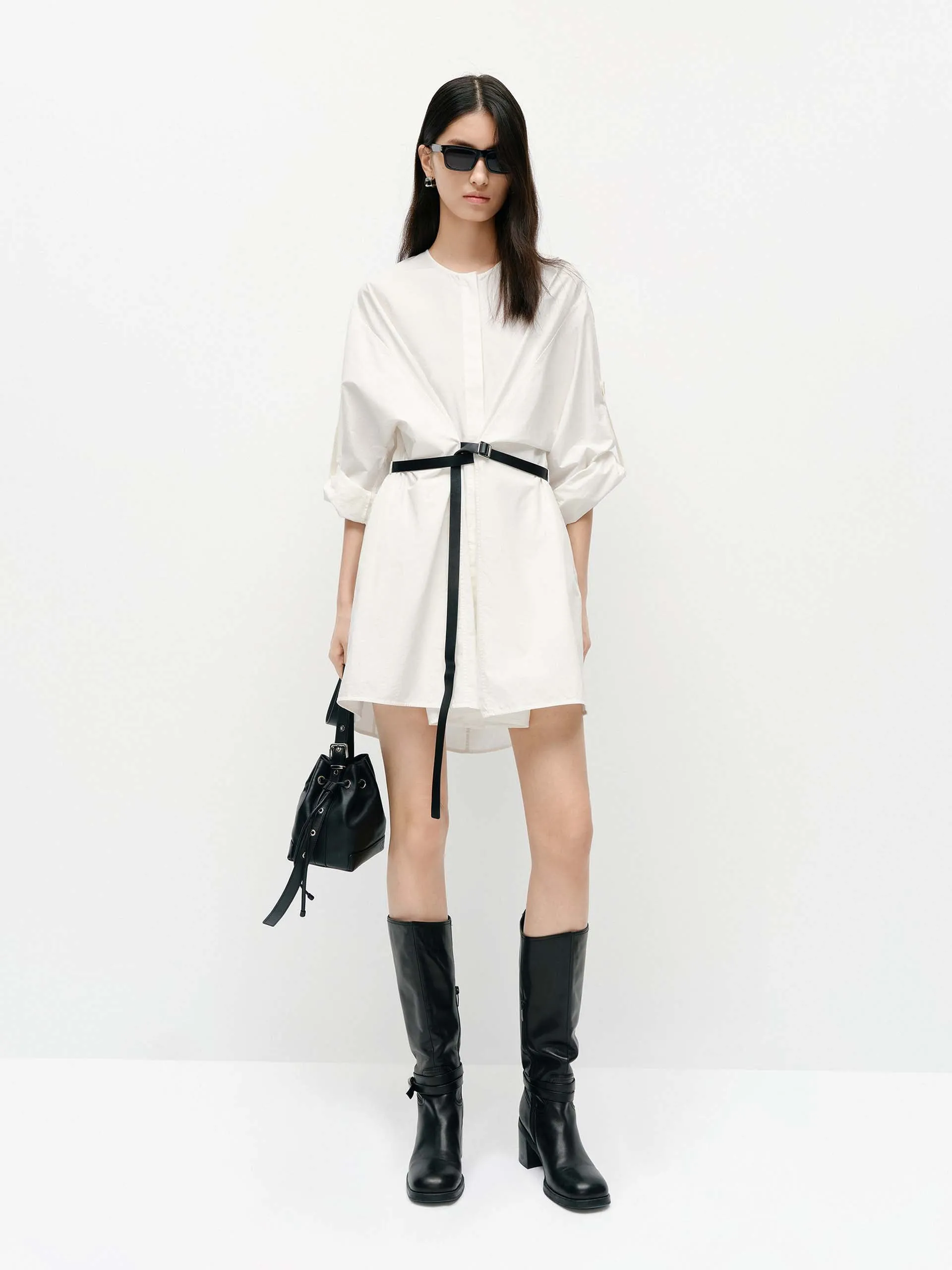 Round Neck Cotton Dress sold by Mo&Co product image thumbnail 2