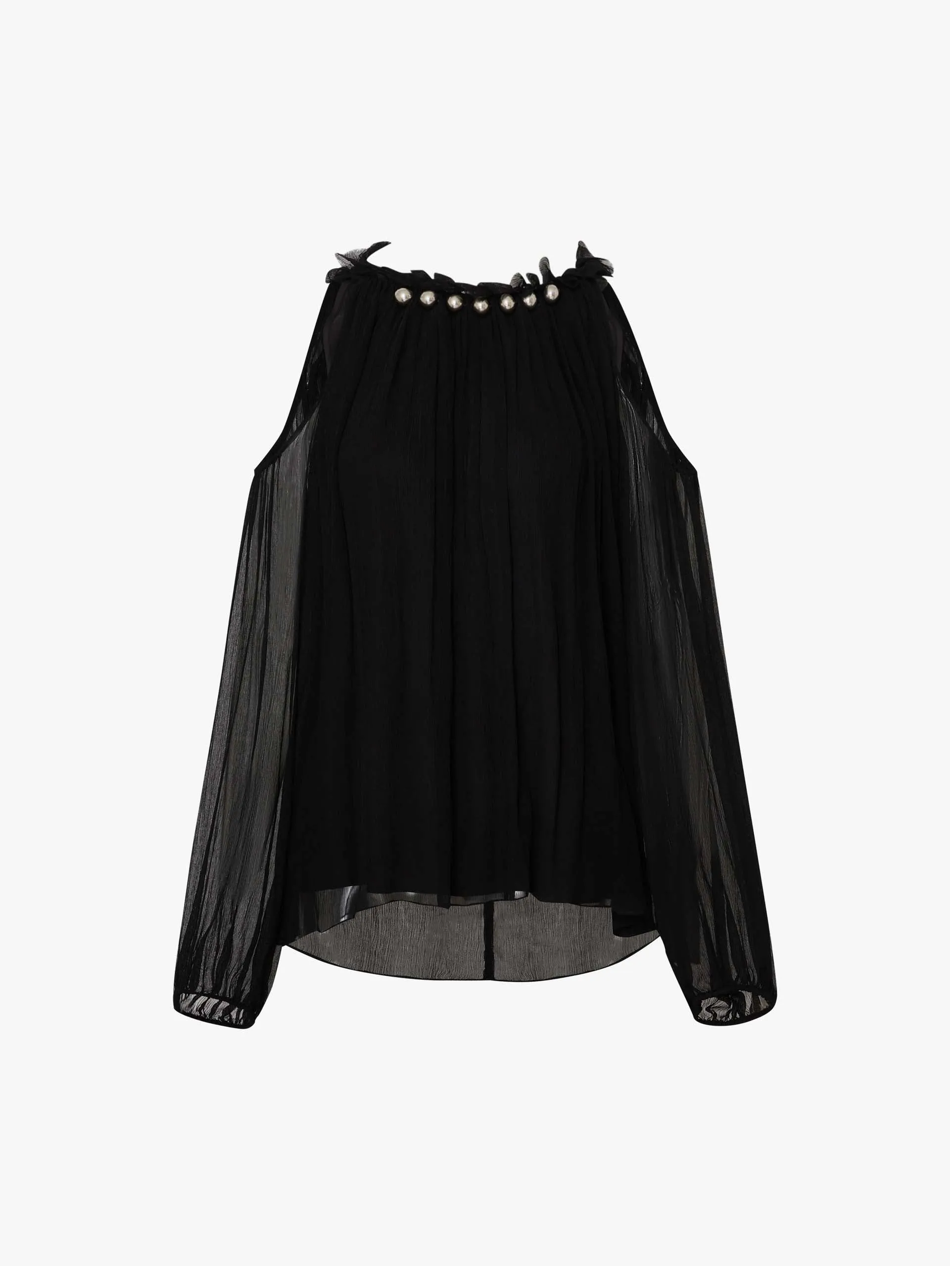 Cut Shoulder Chiffon Blouse sold by Mo&Co product image thumbnail 5