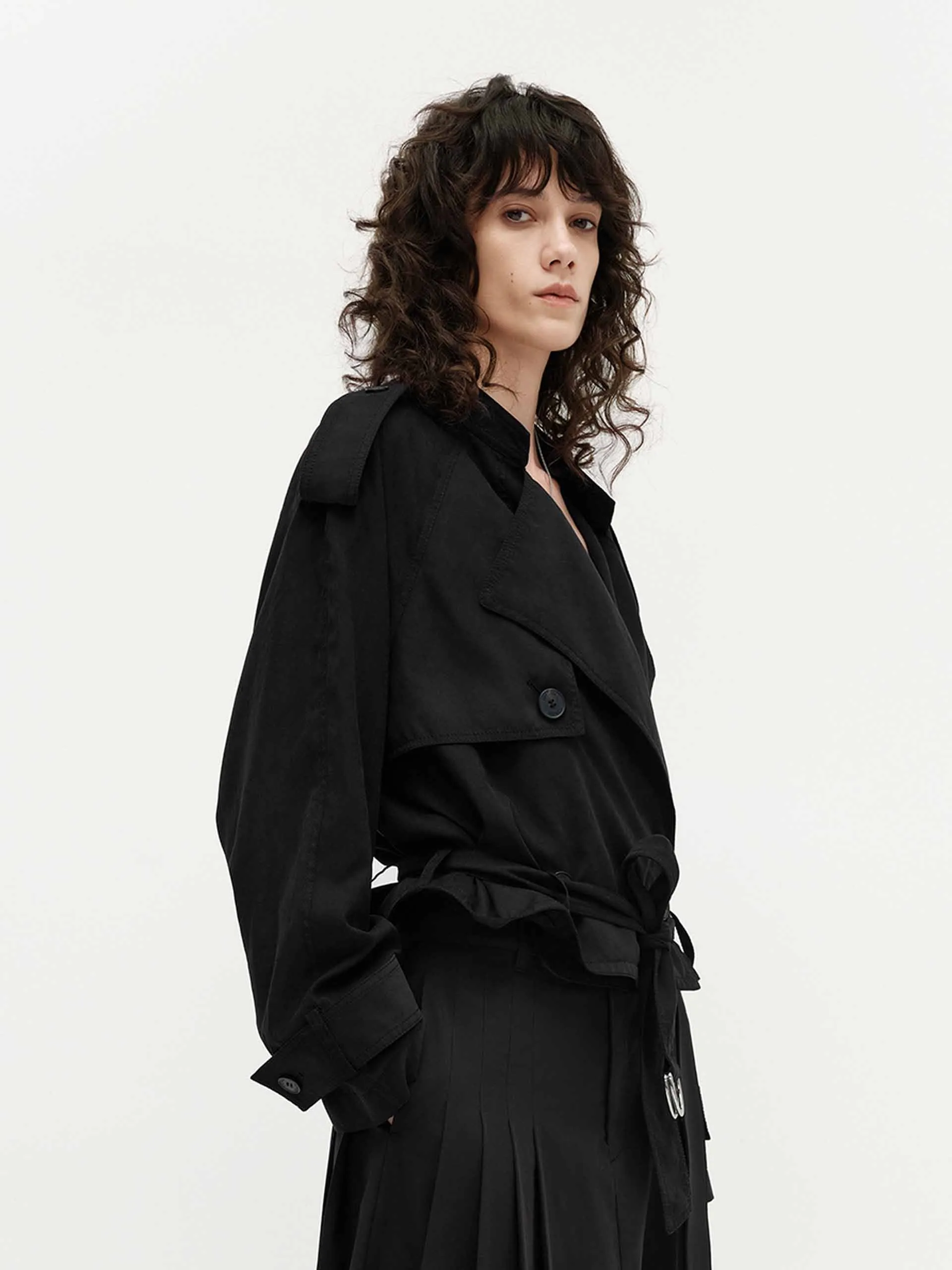 Belted Hem Loose Jacket sold by Mo&Co product image thumbnail 5