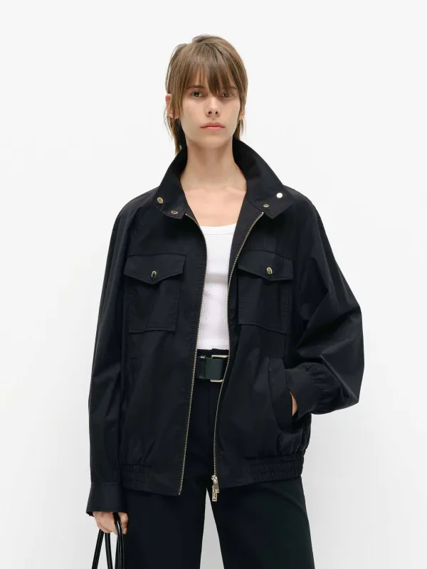 Elastic Hem Loose Jacket sold by Mo&Co