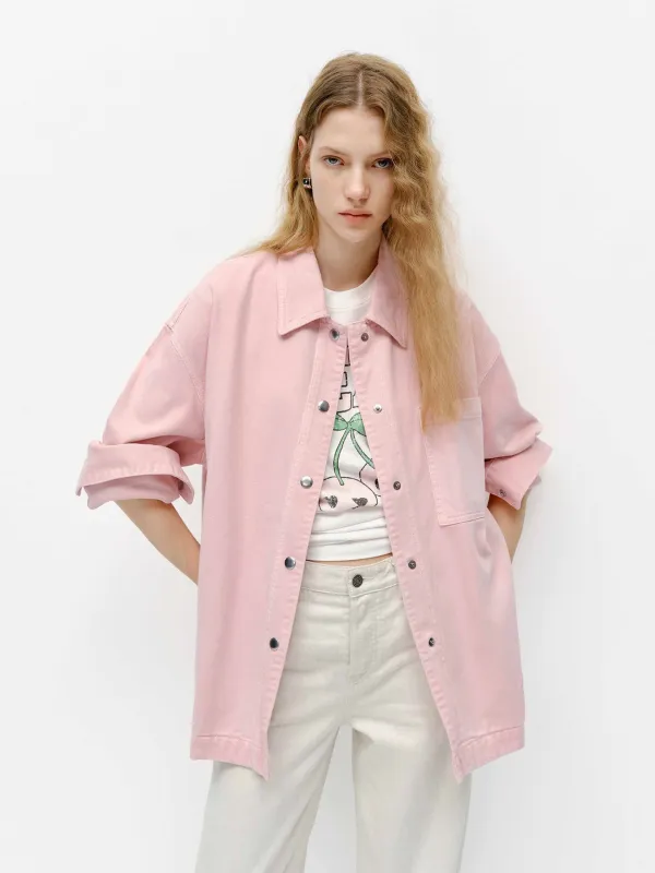 Snap Button Cotton Jacket sold by Mo&Co