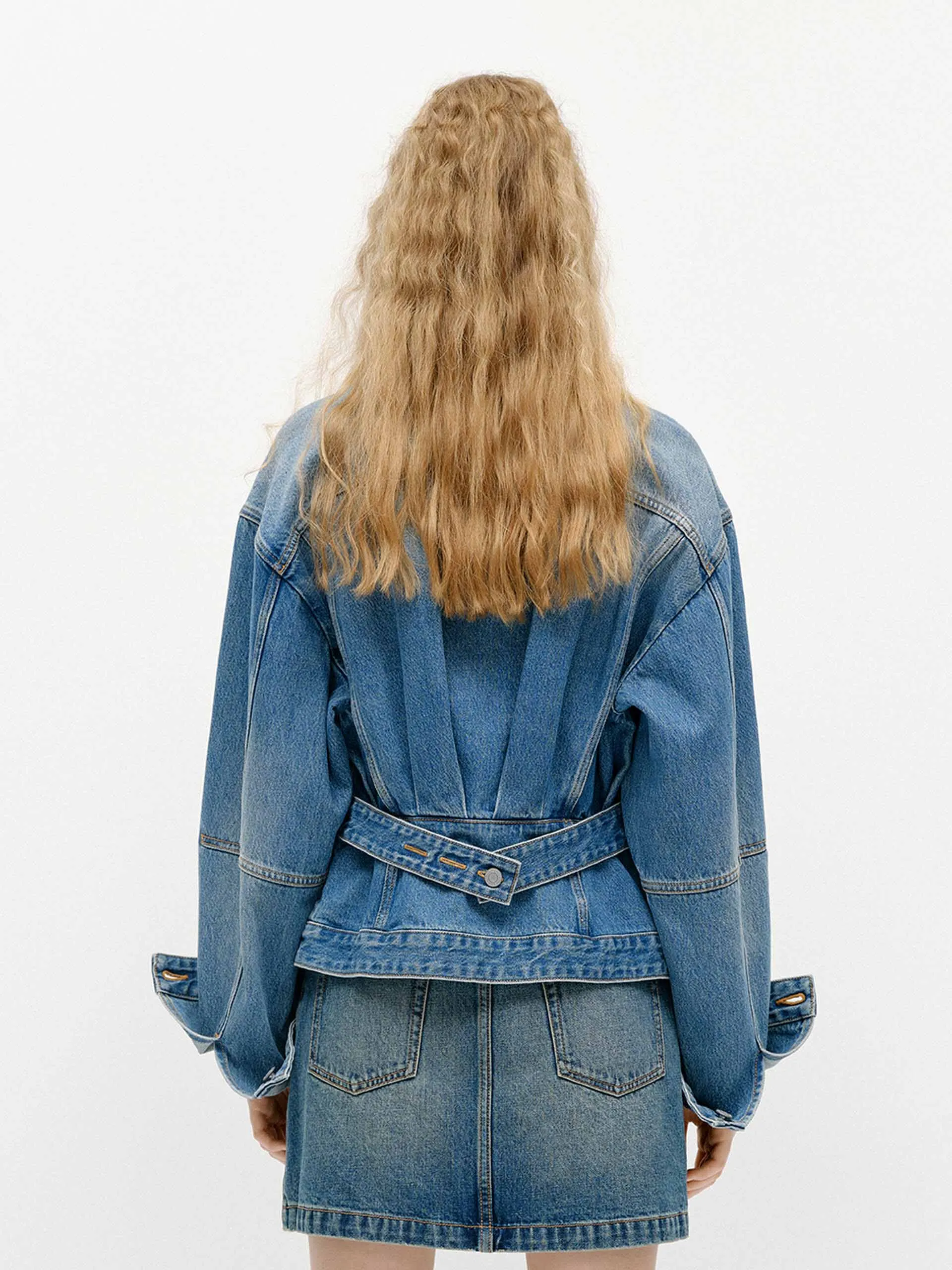 Blue Wash Denim Jacket sold by Mo&Co product image thumbnail 3