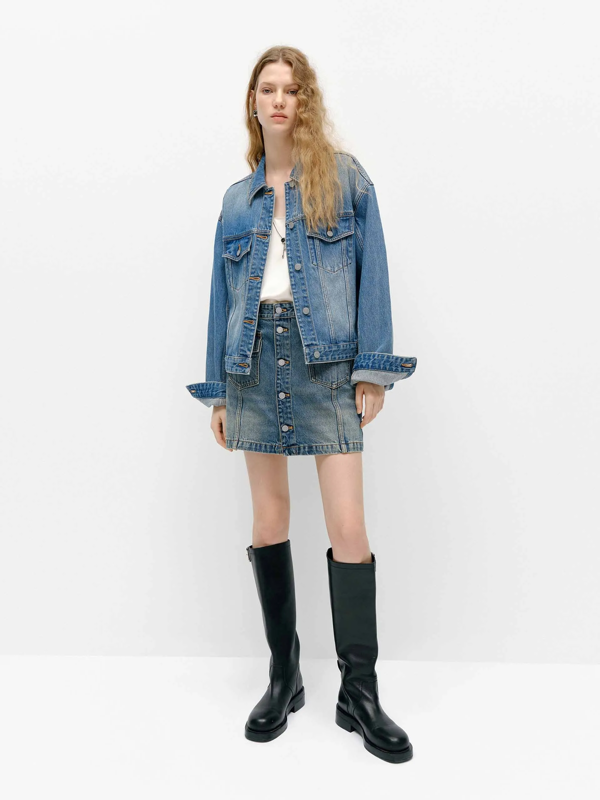 Blue Wash Denim Jacket sold by Mo&Co product image thumbnail 2