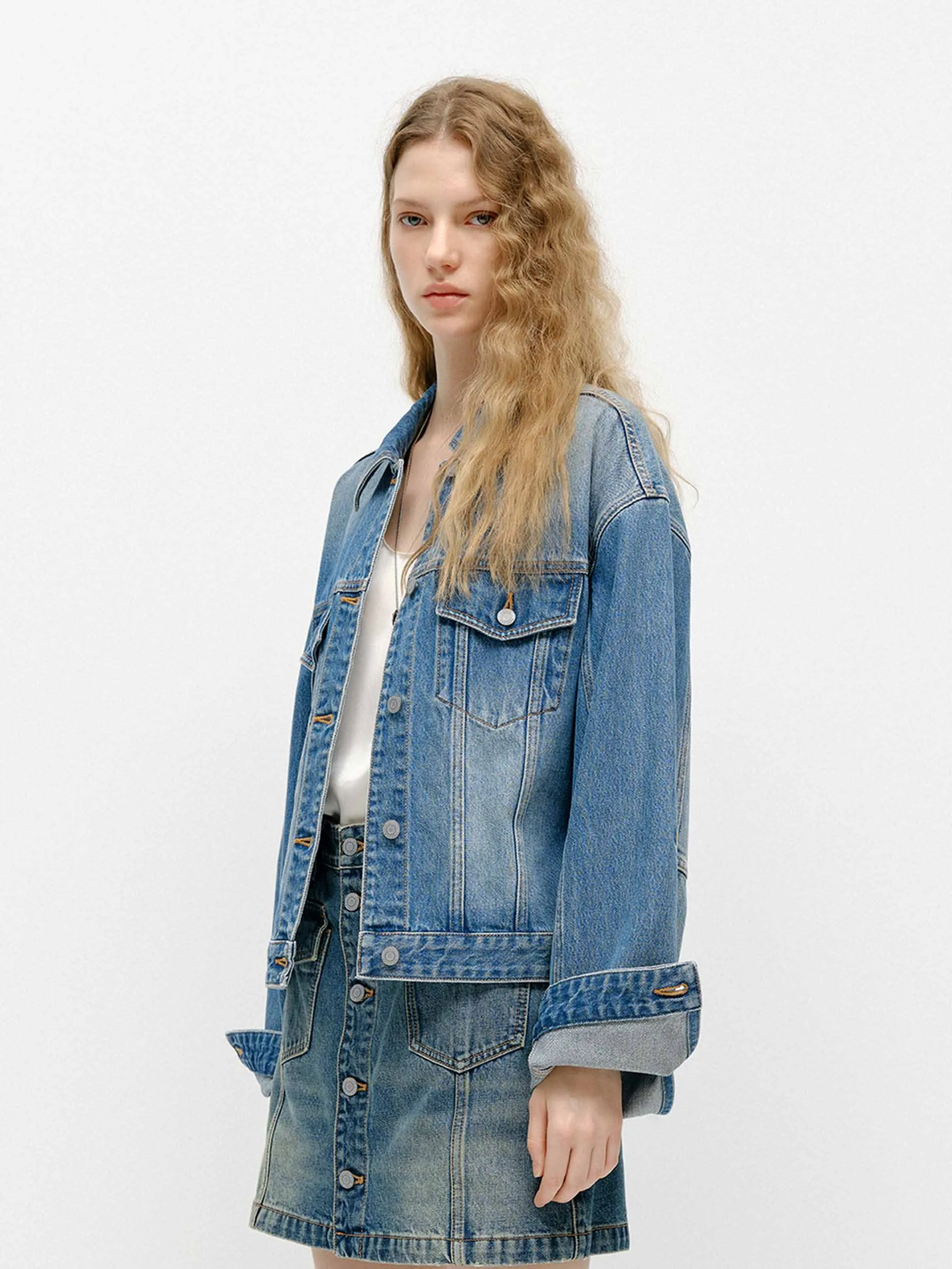Blue Wash Denim Jacket sold by Mo&Co product image thumbnail 5