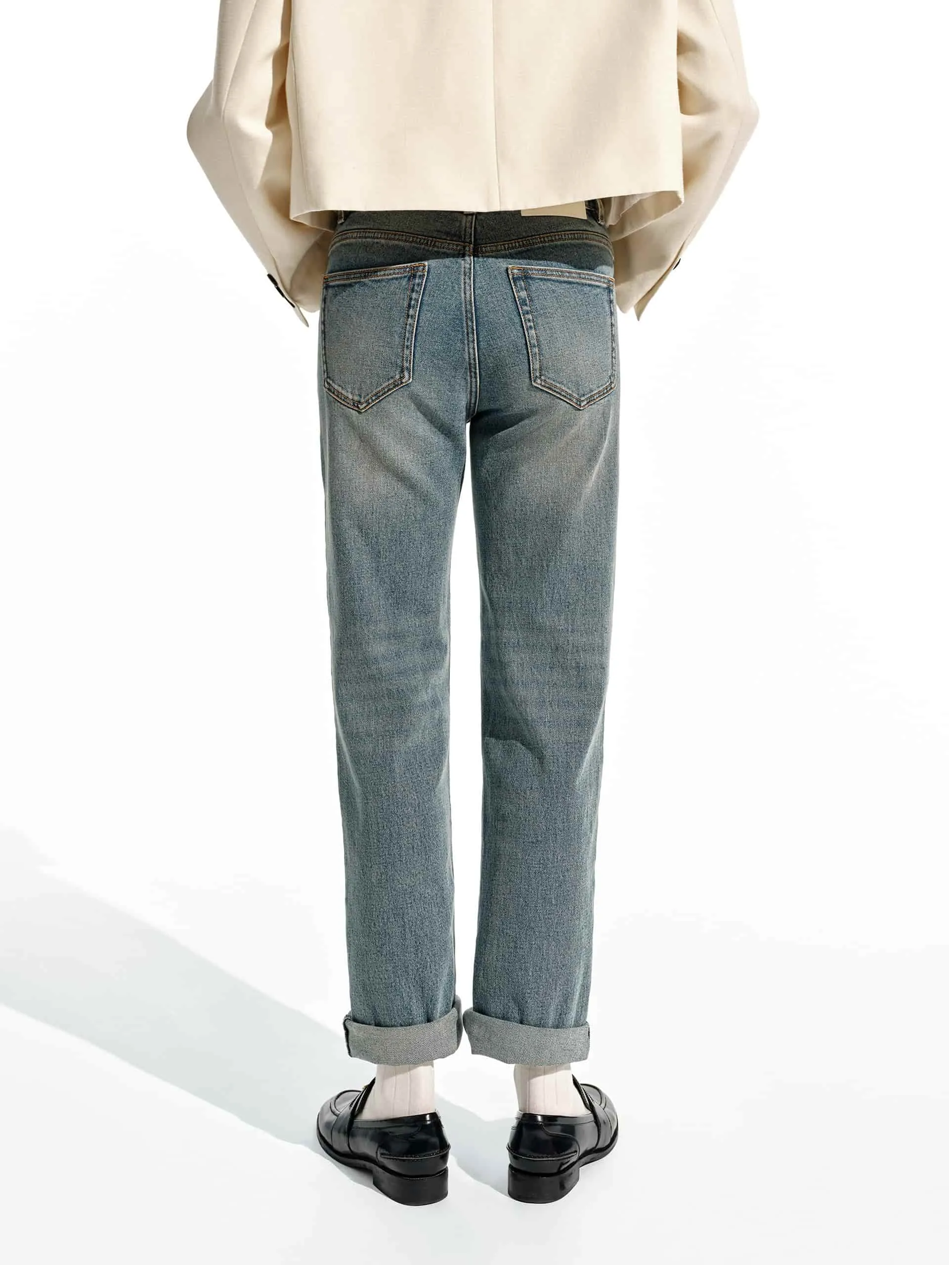 Letter Pocket Straight Jeans sold by Mo&Co product image thumbnail 3
