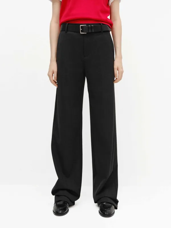 Mid Waist Relaxed Pants sold by Mo&Co