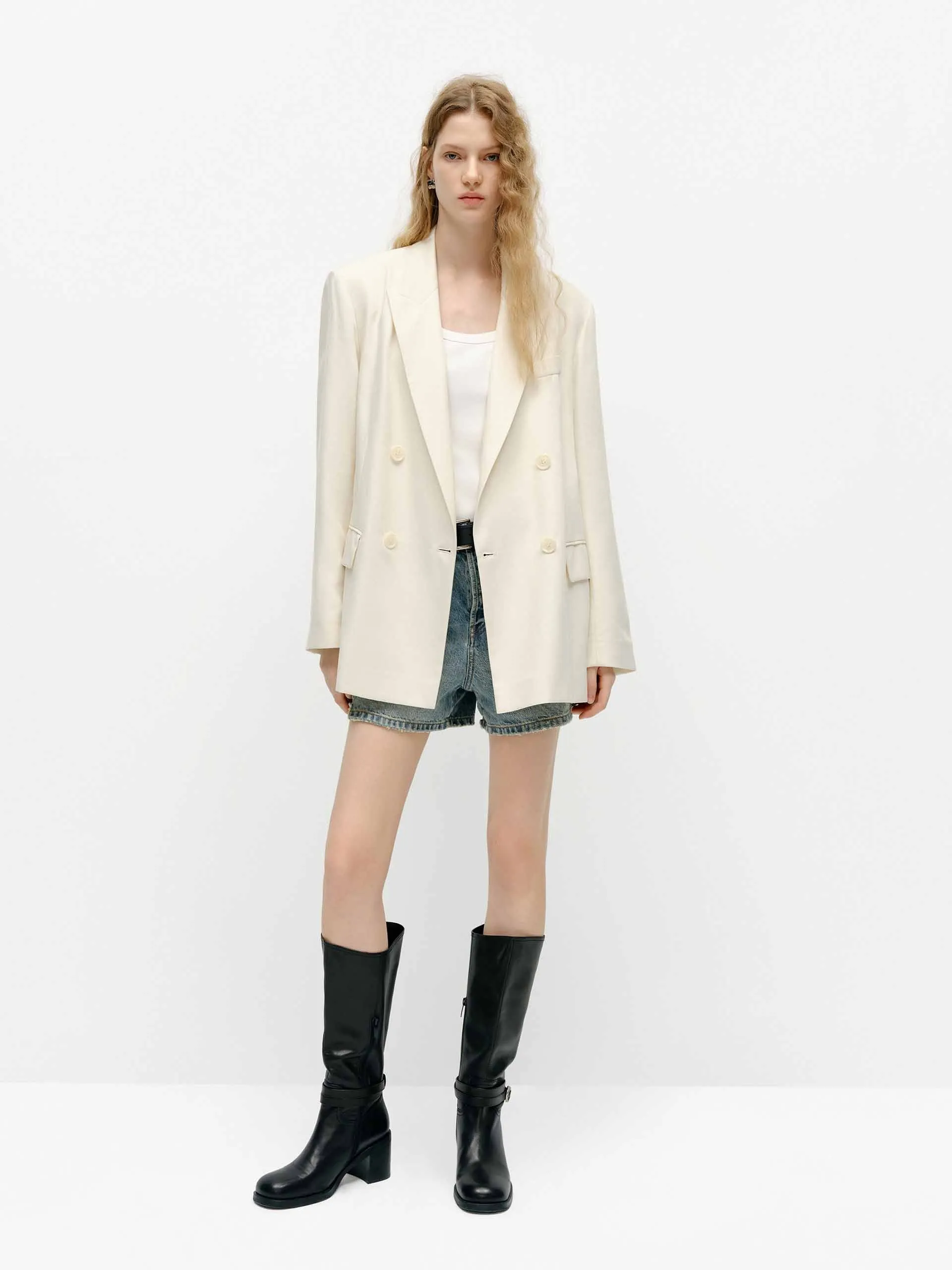 Relaxed Double Breasted Blazer sold by Mo&Co product image thumbnail 2