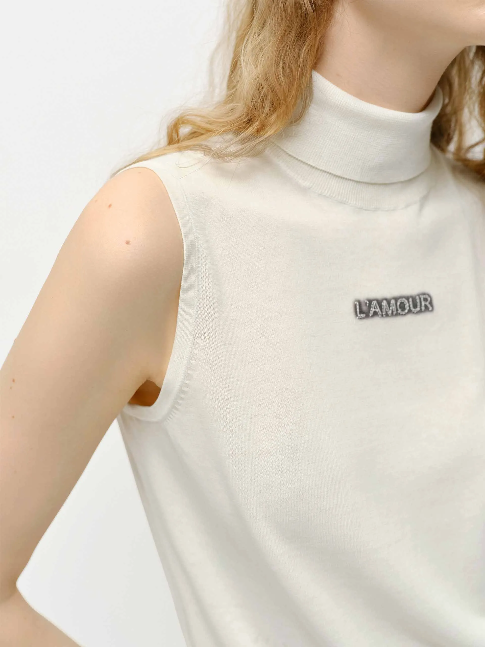 High Neck Sleeveless Knit Top sold by Mo&Co product image thumbnail 3