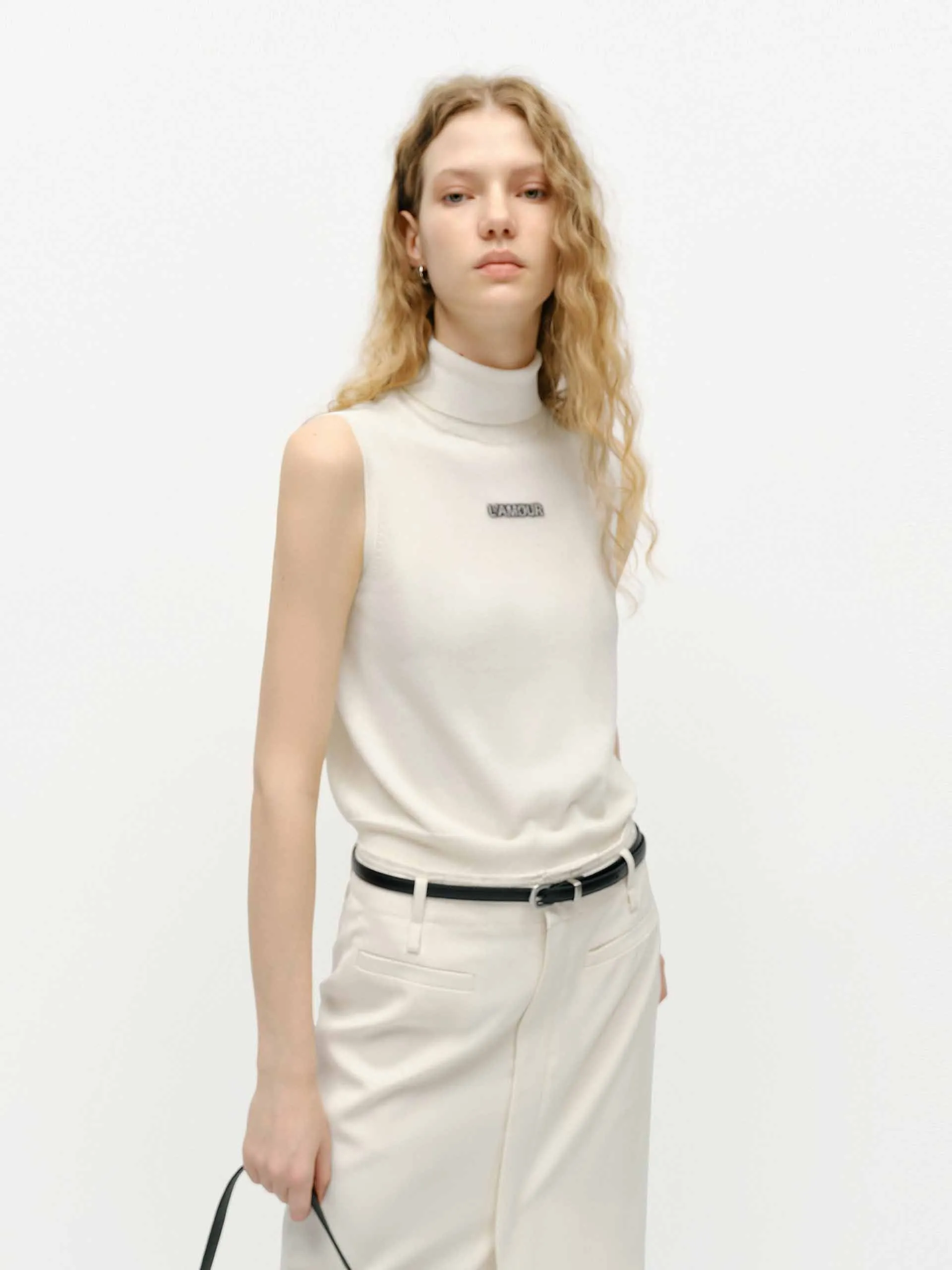 High Neck Sleeveless Knit Top sold by Mo&Co product image thumbnail 2