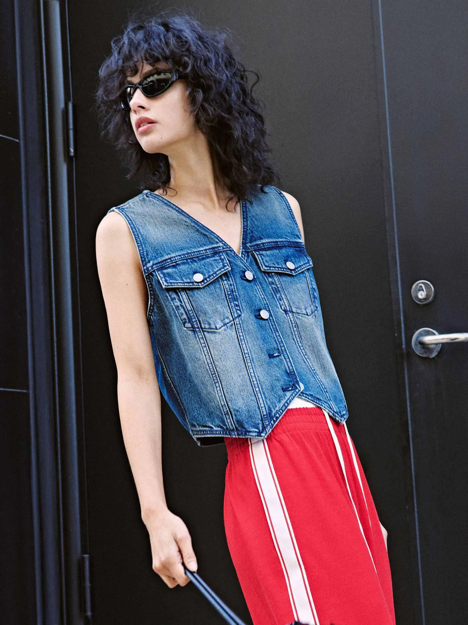 Vintage Washed Denim Waistcoat sold by Mo&Co product image thumbnail 3