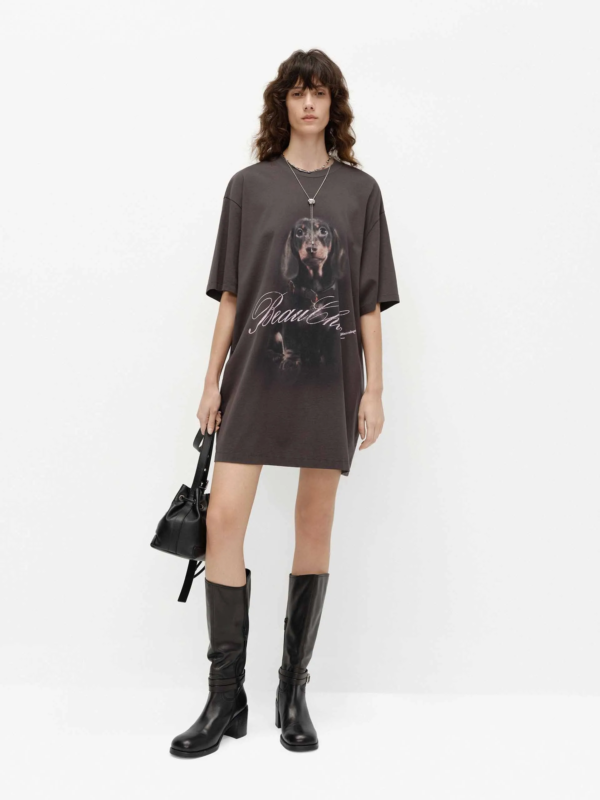 Puppy Print Oversized T-shirt sold by Mo&Co product image thumbnail 2