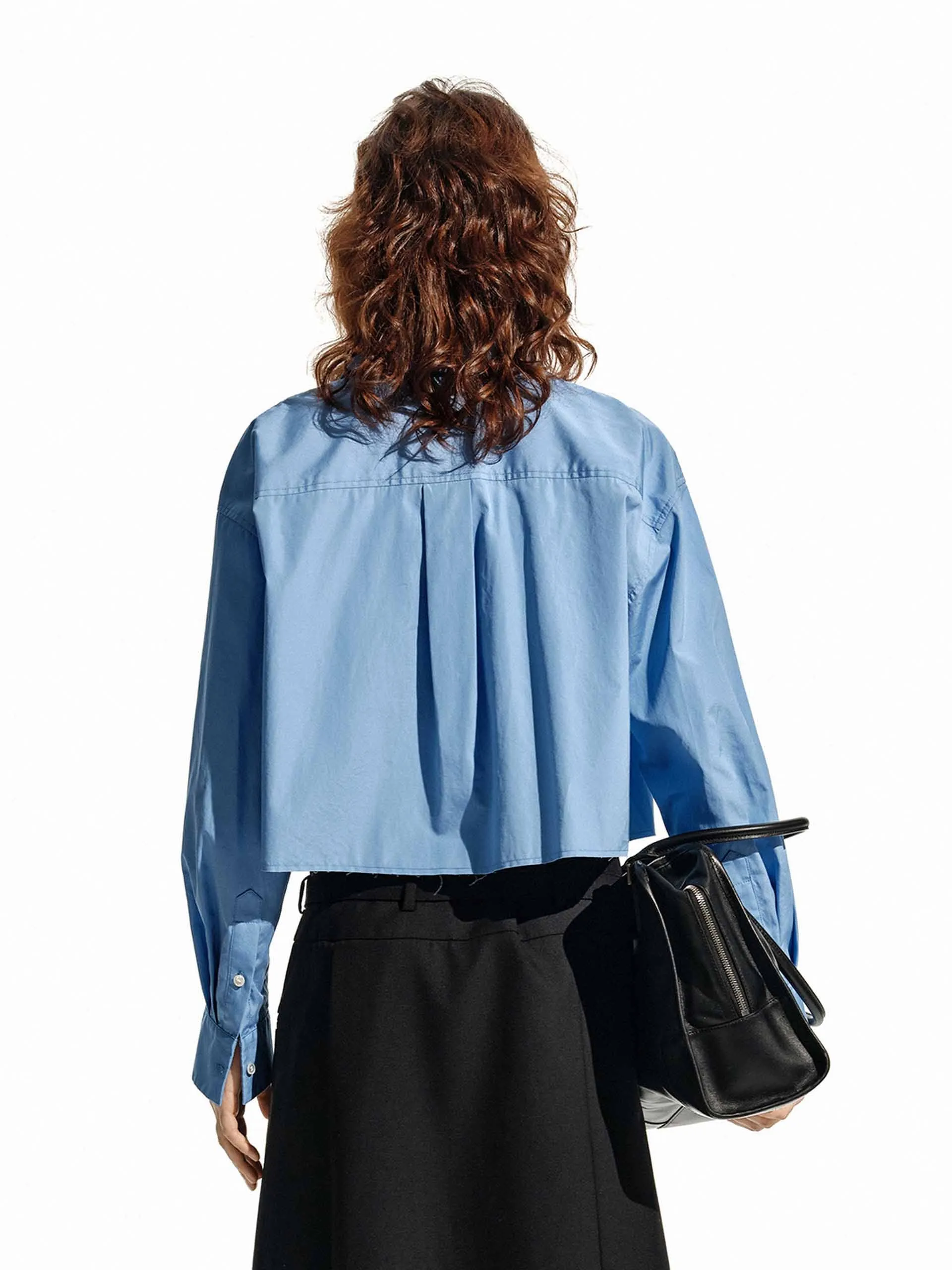 Cropped Cotton Shirt sold by Mo&Co product image thumbnail 3