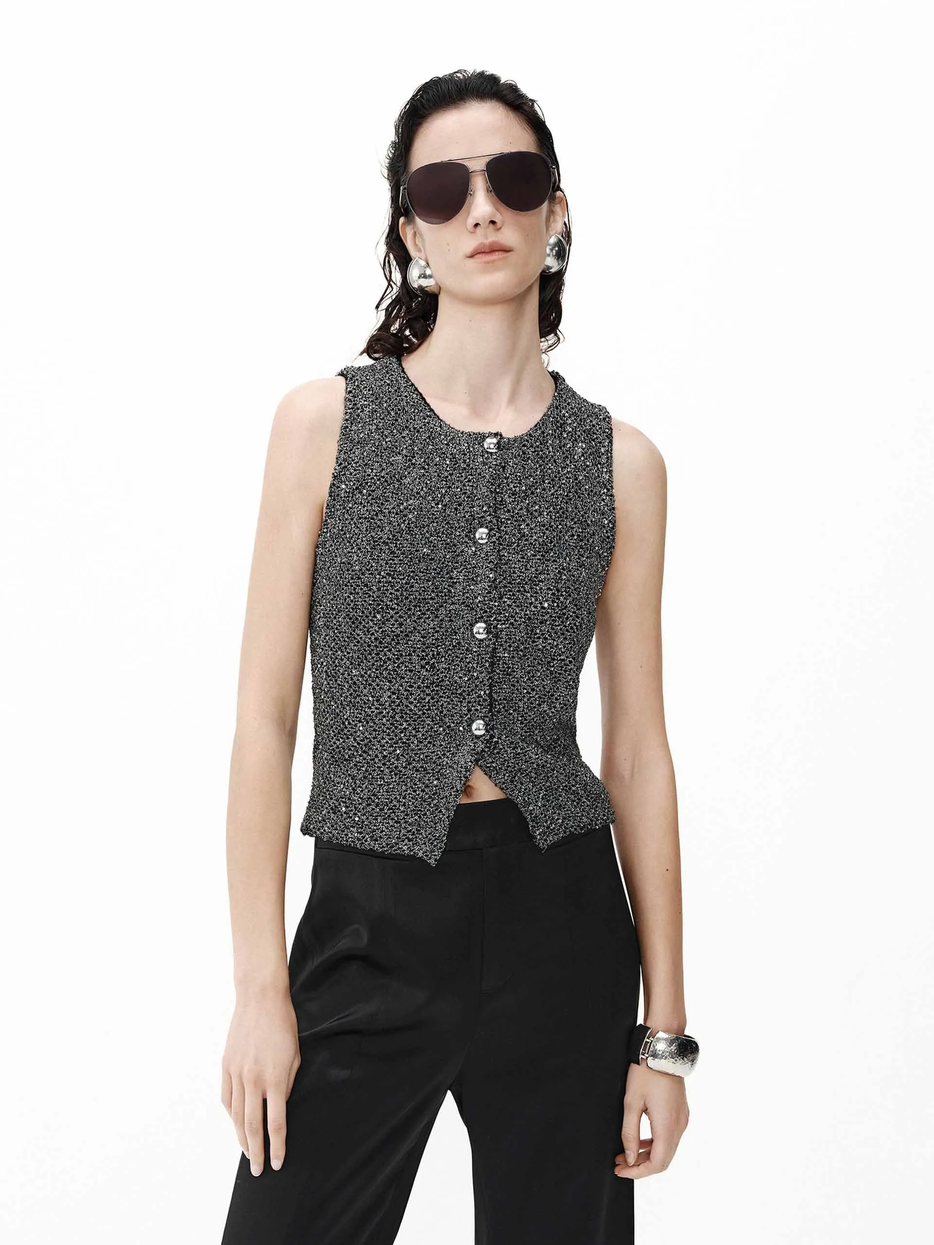 Cropped Knit Waistcoat sold by Mo&Co product image thumbnail 2