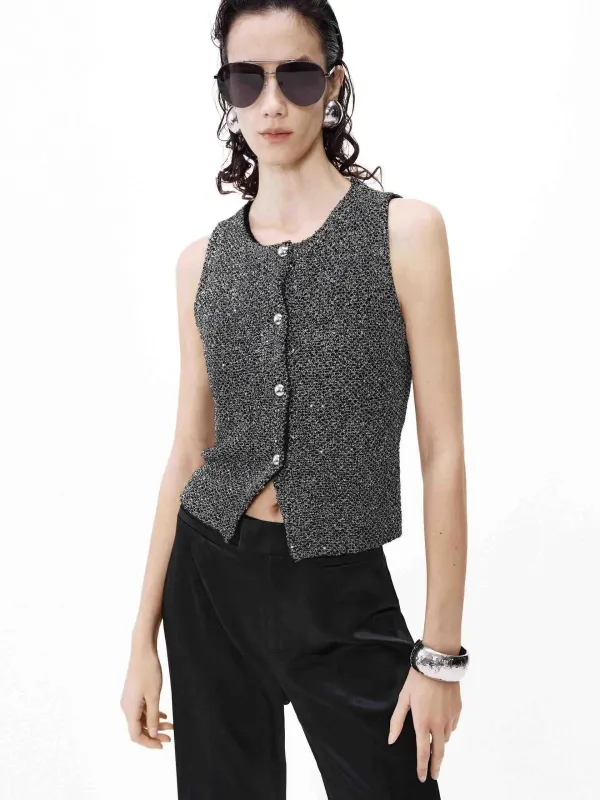 Cropped Knit Waistcoat sold by Mo&Co