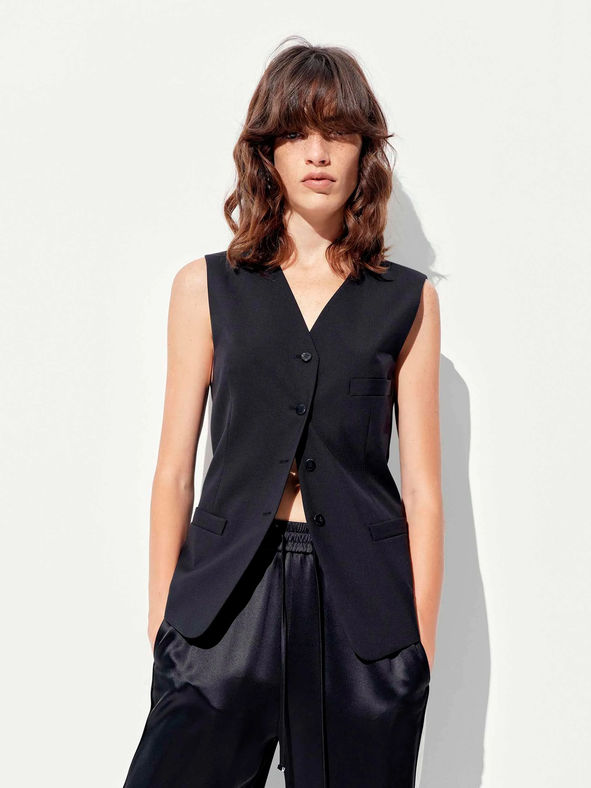 Paneled V-neck Waistcoat sold by Mo&Co product image thumbnail 4