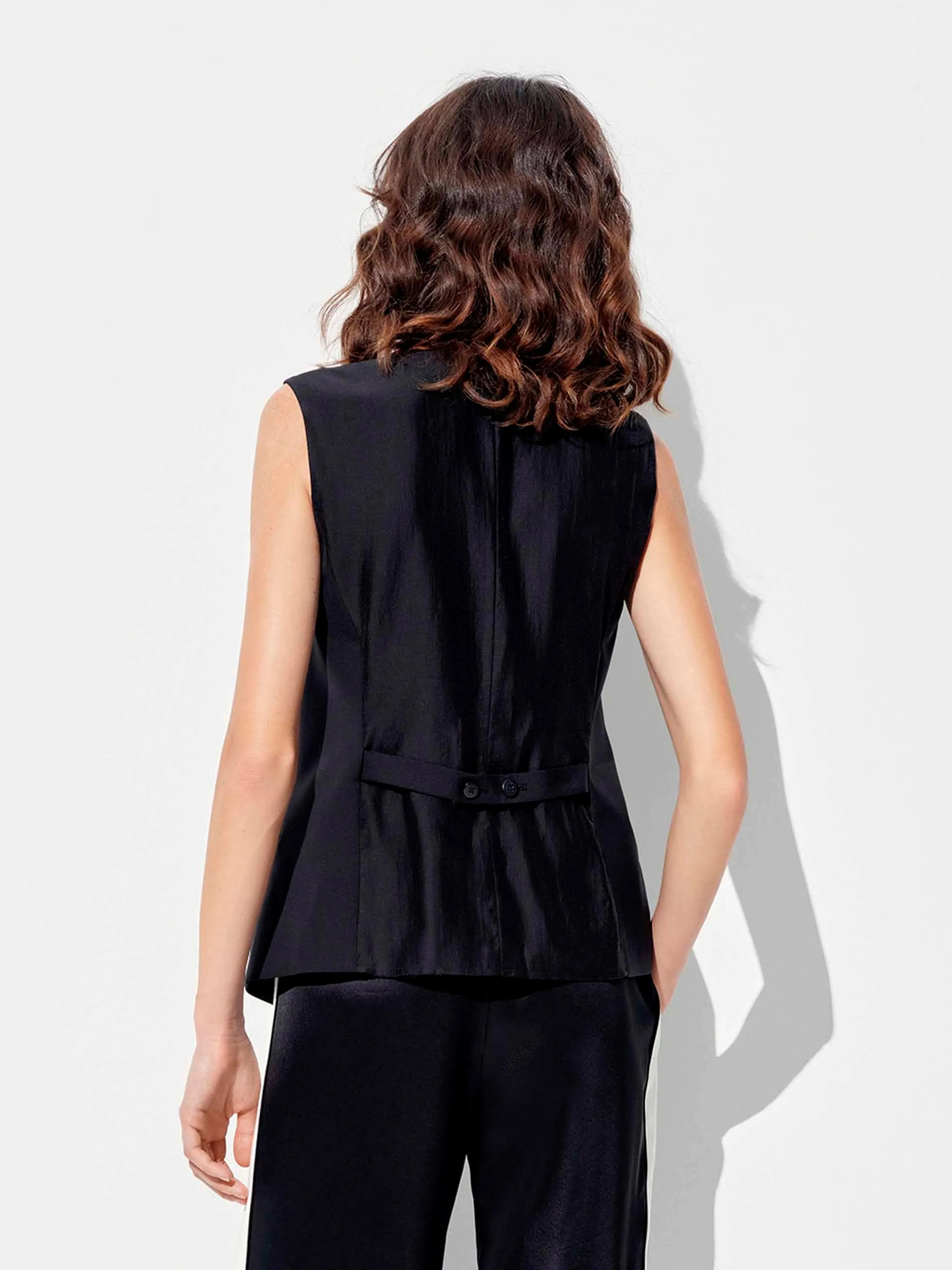 Paneled V-neck Waistcoat sold by Mo&Co product image thumbnail 3