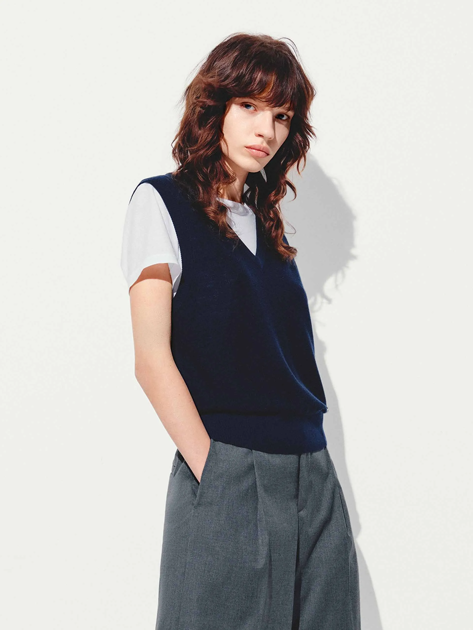 V-neck Wool Knit Vest sold by Mo&Co product image thumbnail 4