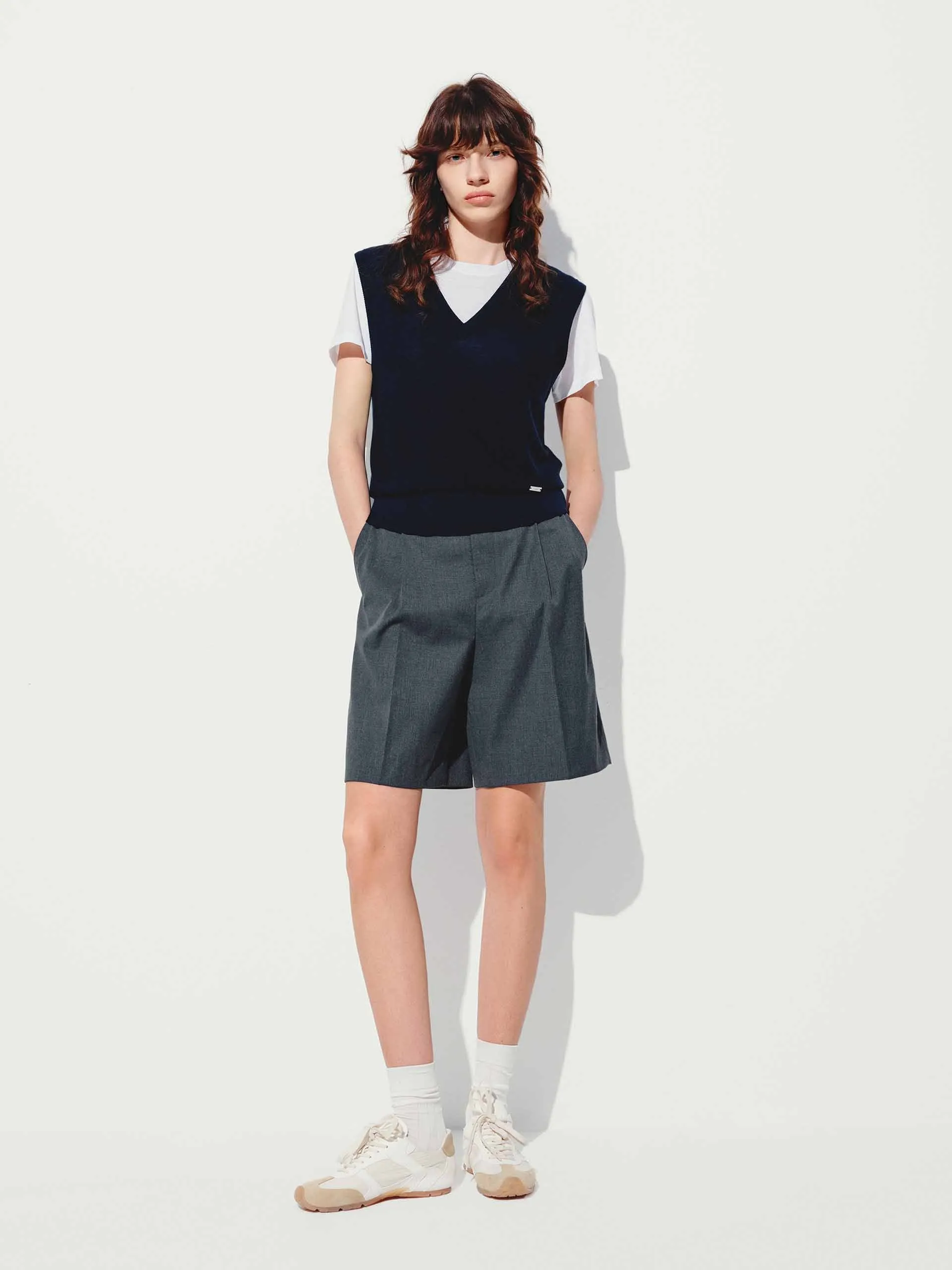 V-neck Wool Knit Vest sold by Mo&Co product image thumbnail 2