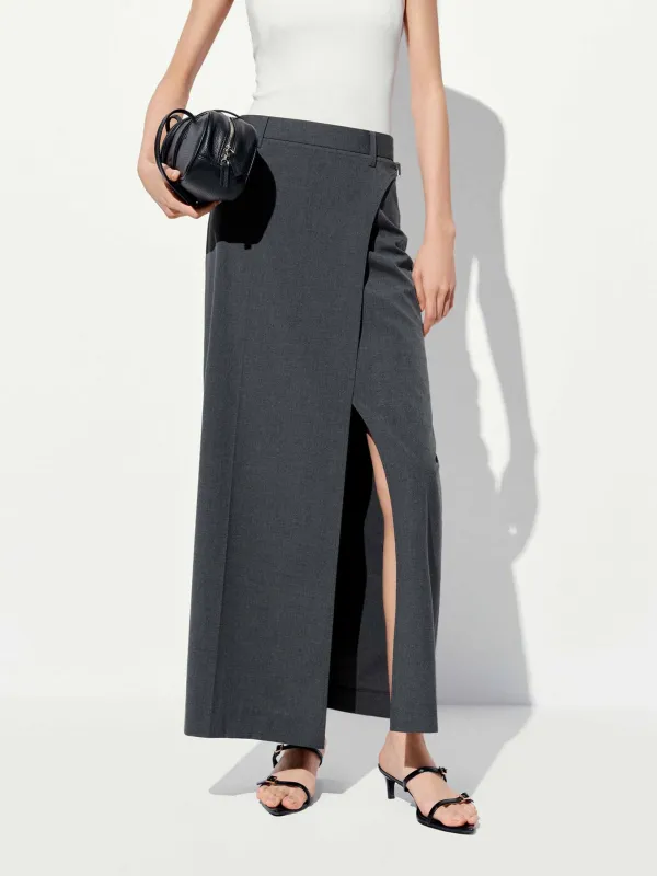 ミニスカート Siyazu SIST9040 Modern Layered Skirt_Melange Gray XNWMNZ 2024 Women Fashion Low waist Mini Skirt Wide Pleat