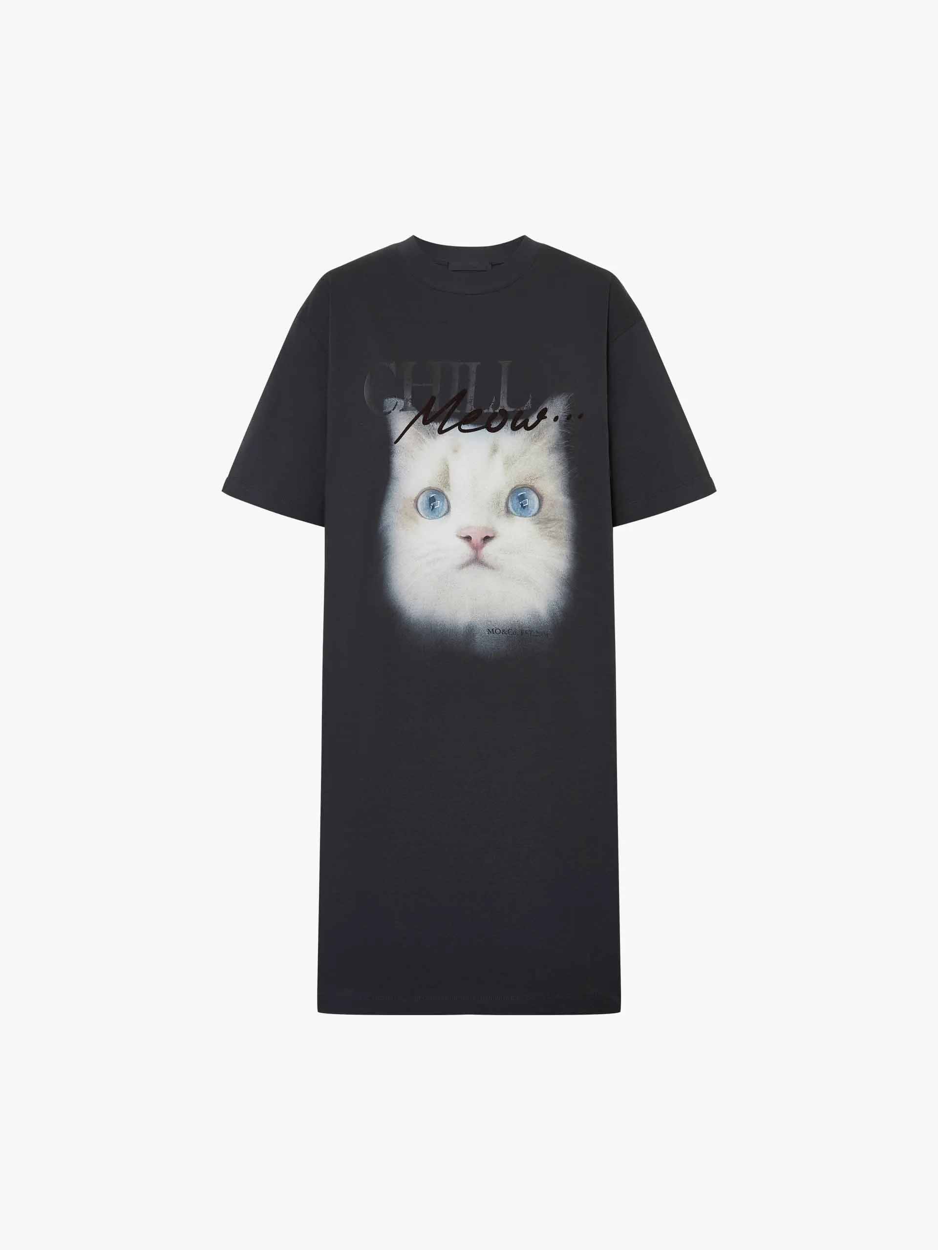 Front Cat T-shirt Dress sold by Mo&Co product image thumbnail 5