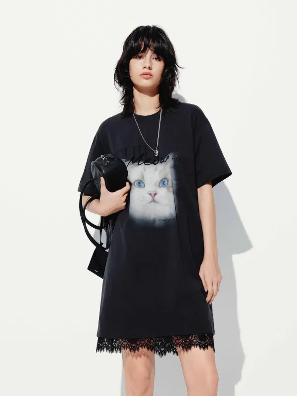 Front Cat T-shirt Dress sold by Mo&Co