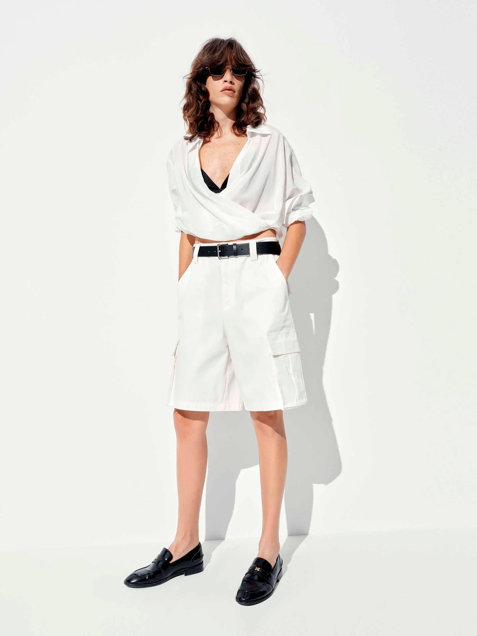 Wrap Detail Cropped Blouse sold by Mo&Co product image thumbnail 2