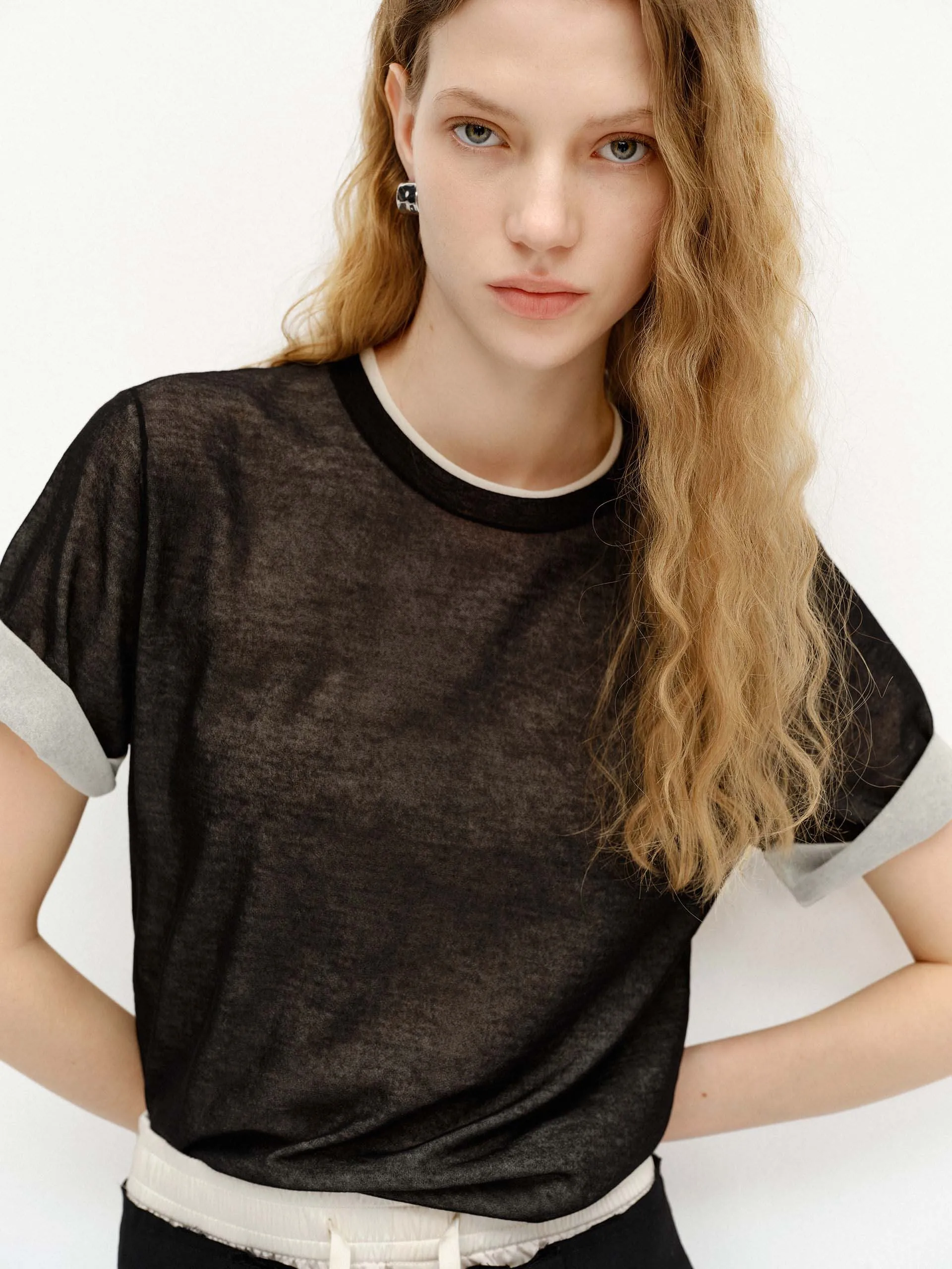 Cotton Blend Layered Top sold by Mo&Co product image thumbnail 3
